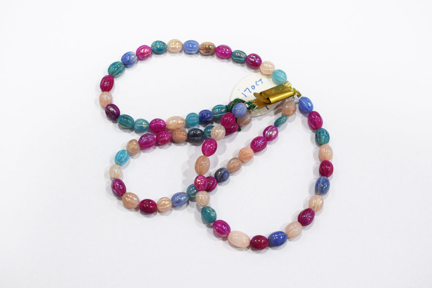 3 Lines Rustic Metallic Natural Multi Quartz Carved Oval Nuggets Bracelet , 6.50x7.50 - 6.50x8.50 mm , 7", 20504