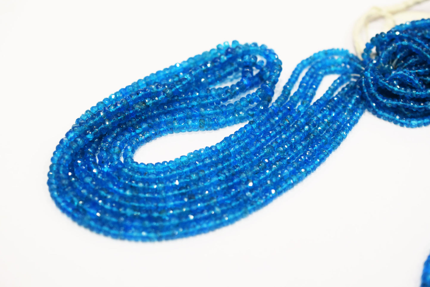 Natural Neon Apatite Faceted Beads , Sold By Strand , 3 - 4.50 mm , 16", 20625