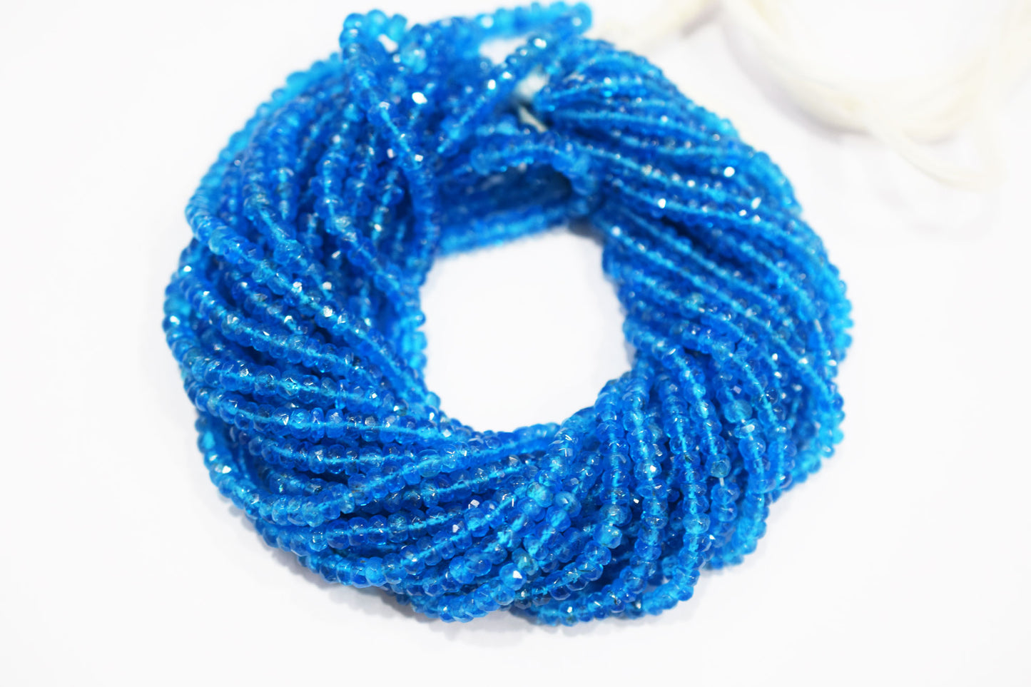 Natural Neon Apatite Faceted Beads , Sold By Strand , 3 - 4.50 mm , 16", 20625