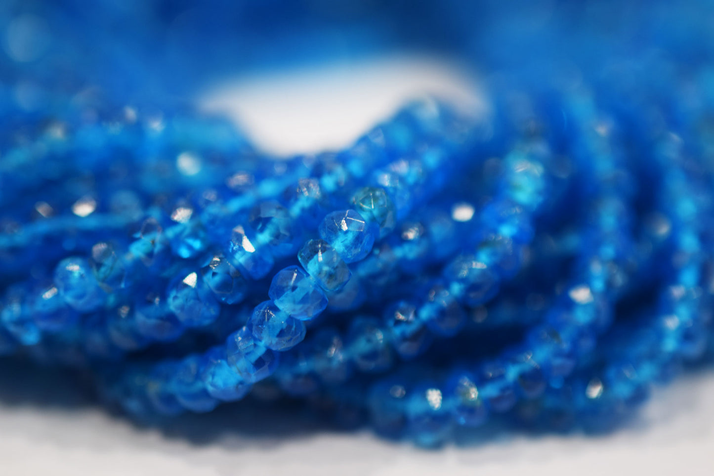 Natural Neon Apatite Faceted Beads , Sold By Strand , 3 - 4.50 mm , 16", 20625