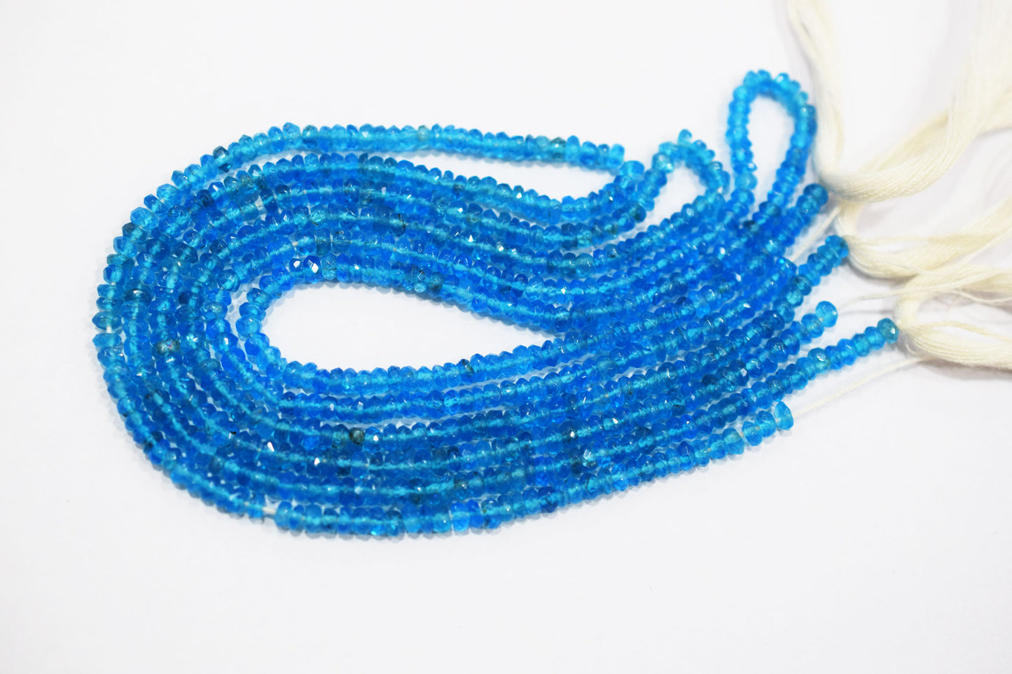 Natural Neon Apatite Faceted Beads , Sold By Strand , 3.25 mm , 13", 20627