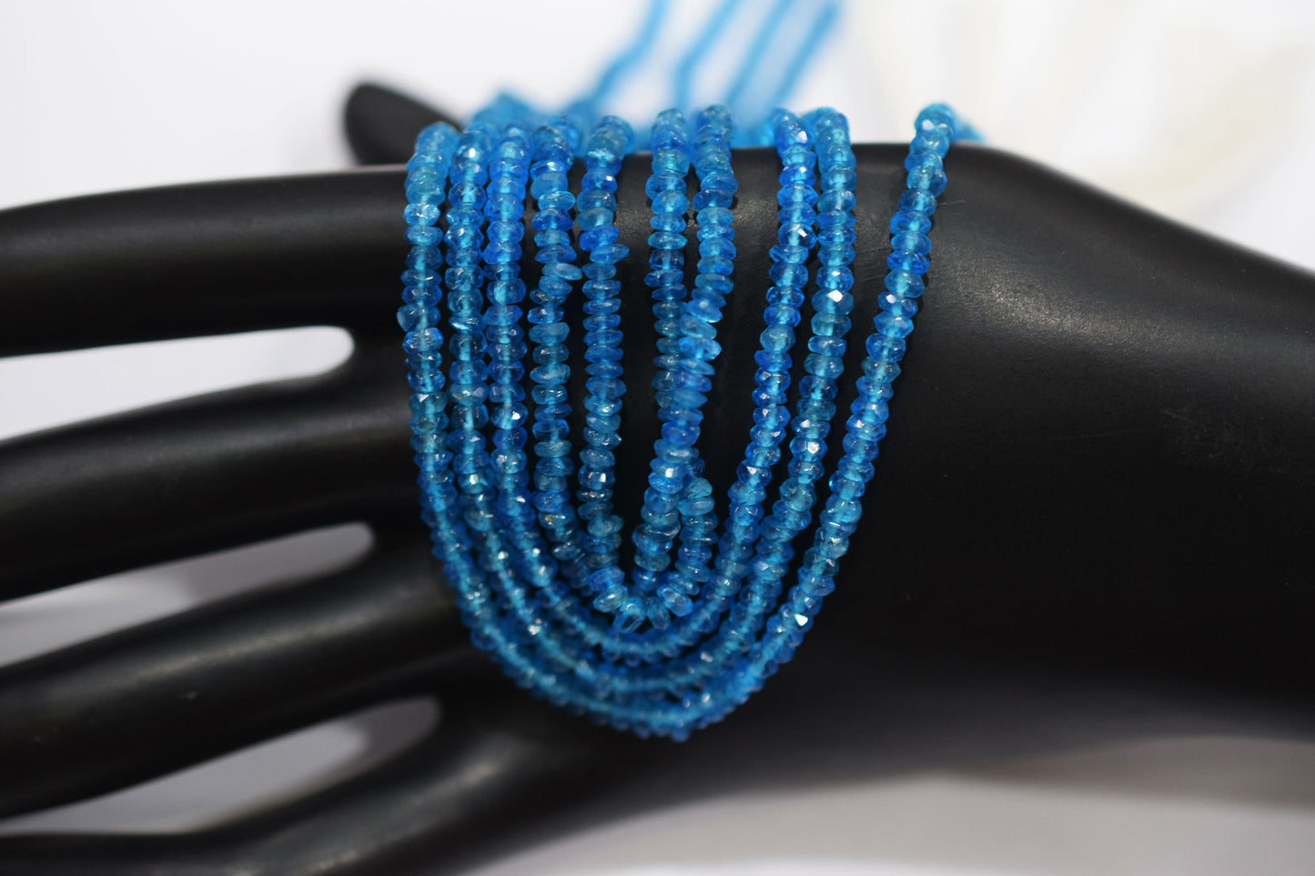 Natural Neon Apatite Faceted Beads , Sold By Strand , 3.25 mm , 13", 20627