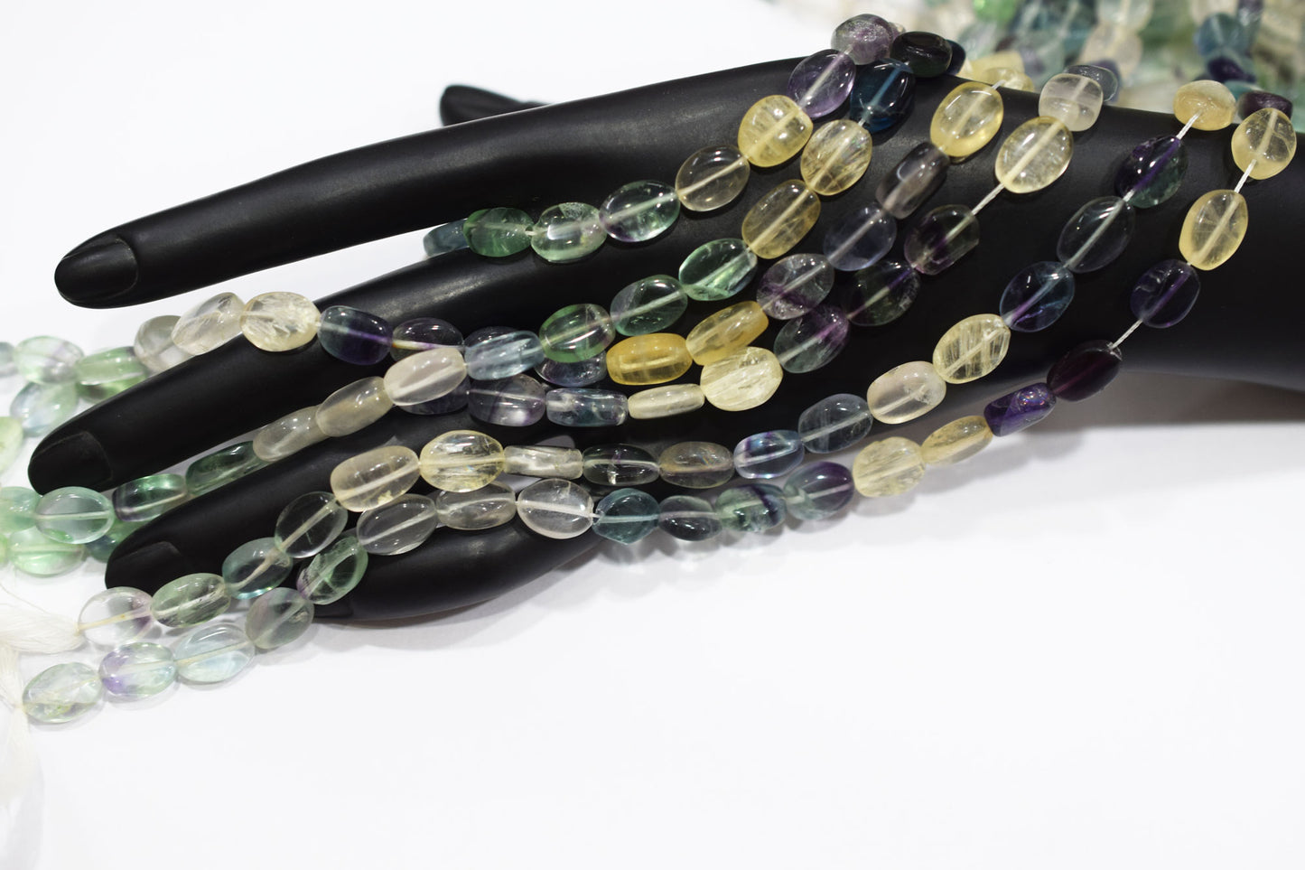 Natural Multi Fluorite Oval Nuggets Shape Beads , Sold By Strand , 8x10 - 8.50x12  mm , 13" , 20628