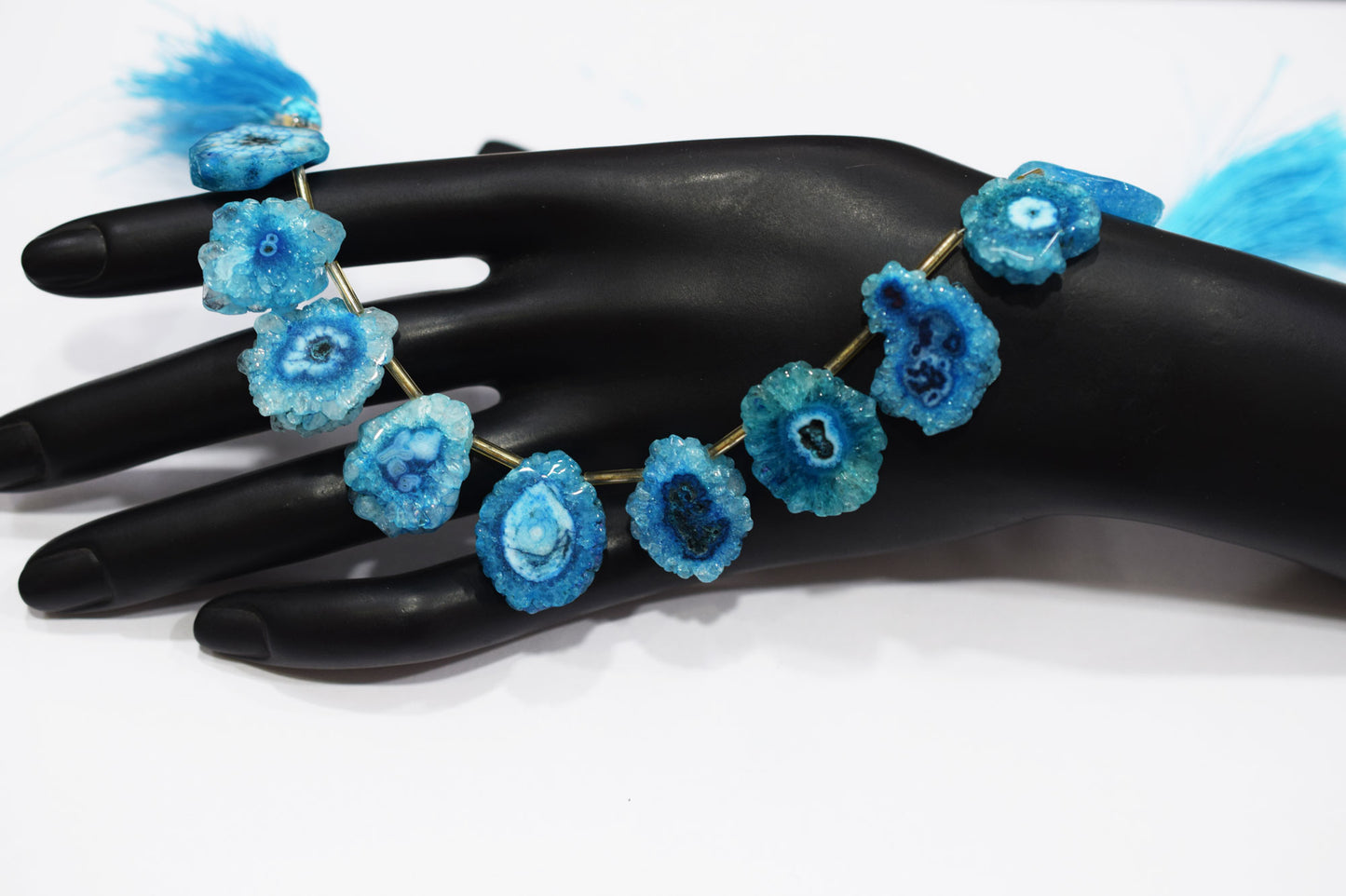 Sky Blue Color Druzy Nuggets Shape Briolettes , Sold By Strand , 13x15 - 18x20 mm , 8" , 20633