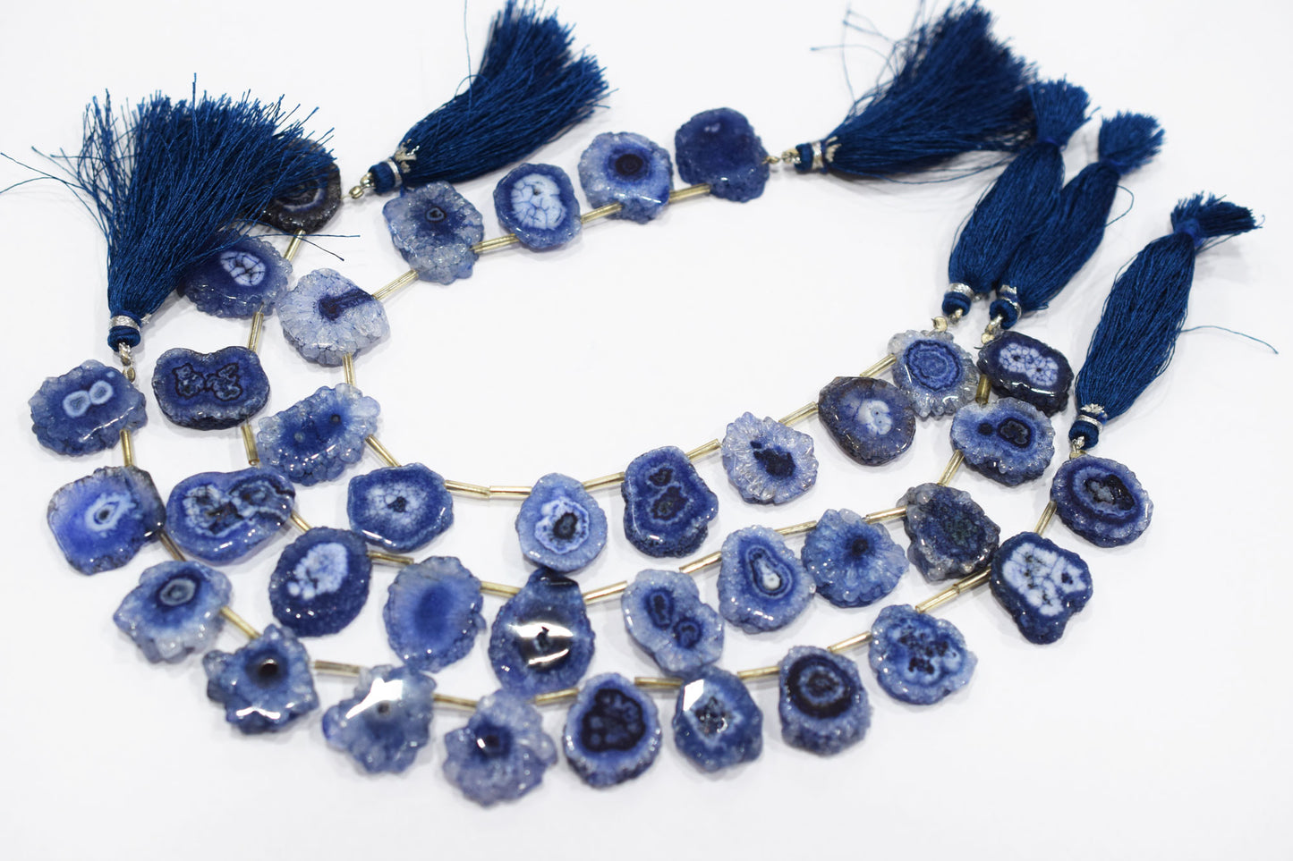 Iolite Color Druzy Nuggets Shape Briolettes , Sold By Strand , 13x20 - 18x21 mm , 8" , 20636