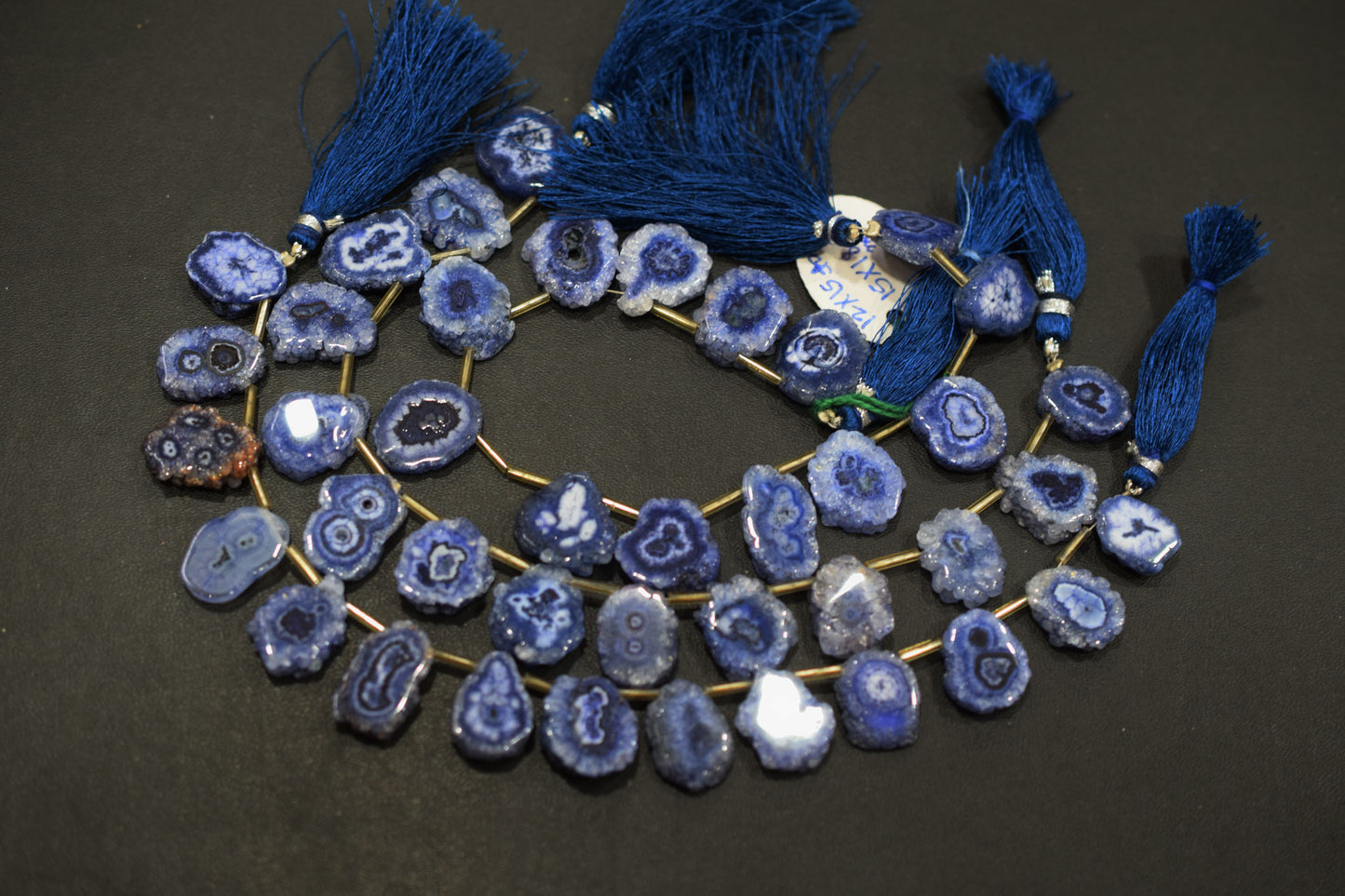 Iolite Color Druzy Nuggets Shape Briolettes , Sold By Strand , 12x15 - 15x18 mm , 8" , 20637