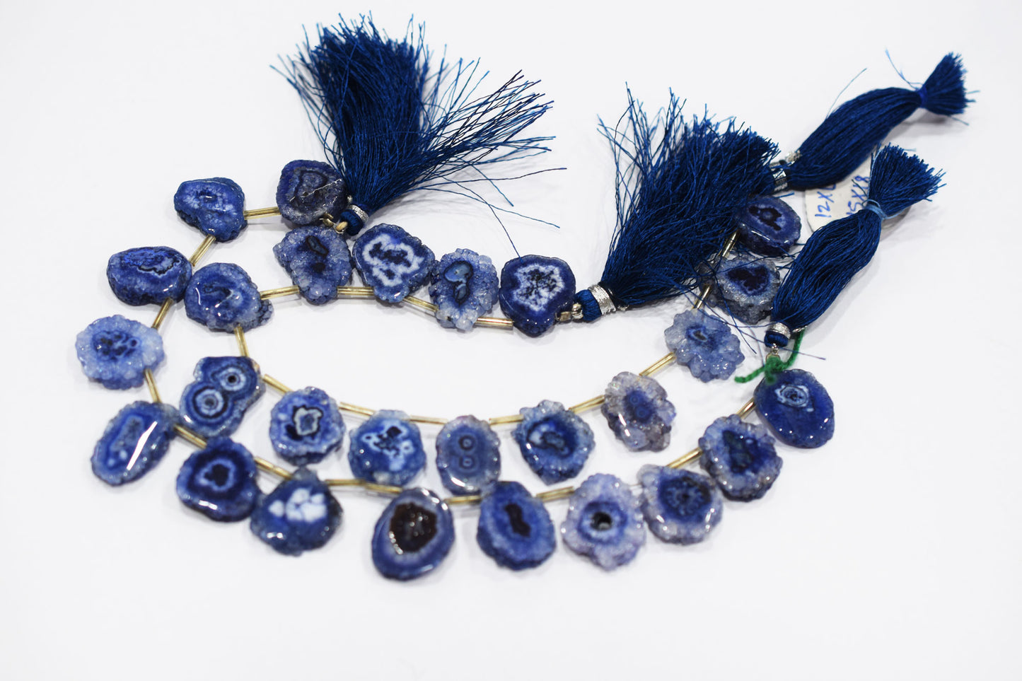 Iolite Color Druzy Nuggets Shape Briolettes , Sold By Strand , 12x15 - 15x18 mm , 8" , 20637