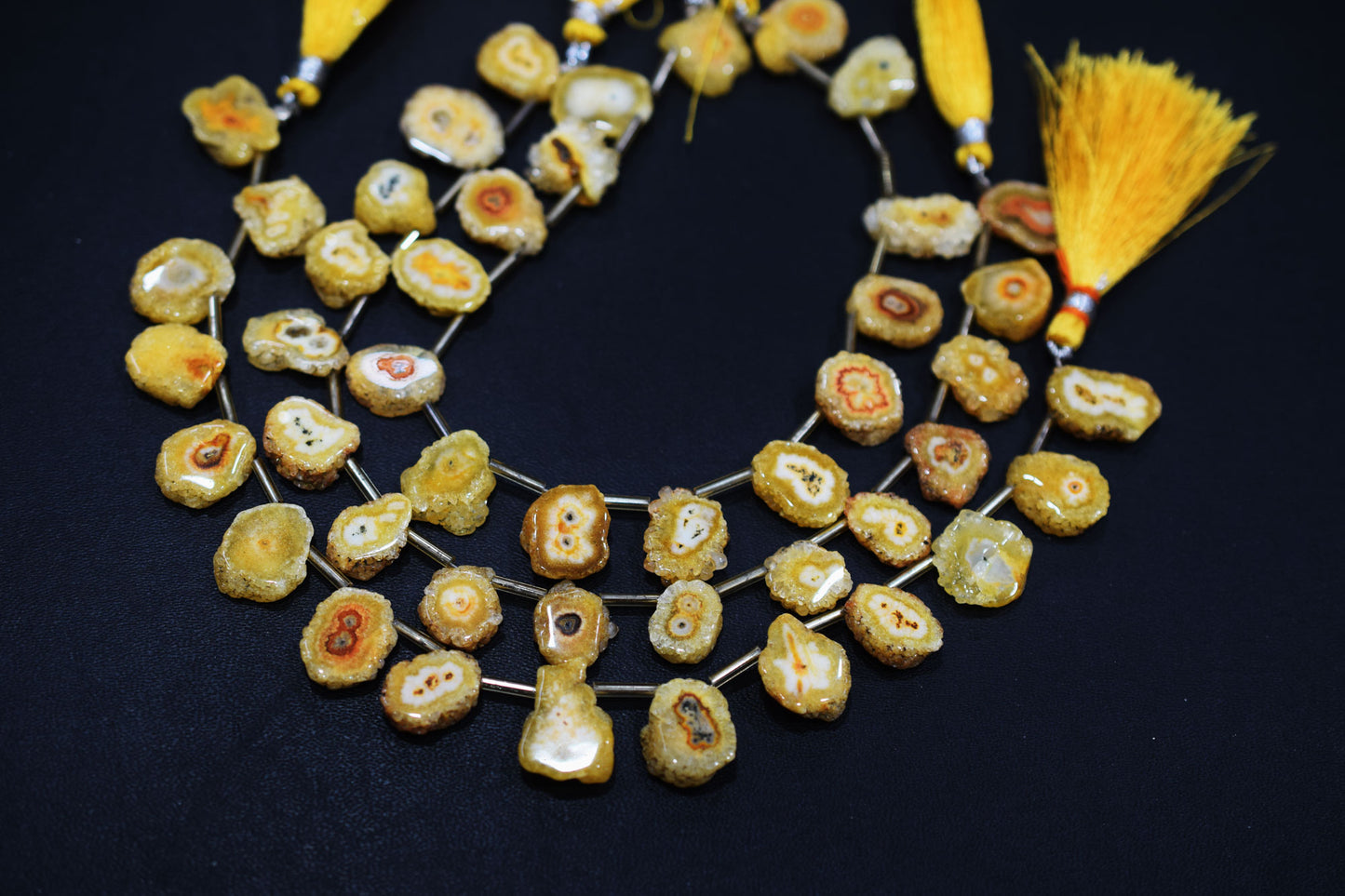 Yellow Color Druzy Nuggets Shape Briolettes , Sold By Strand , 10x14 - 12x14 mm , 8" , 20639