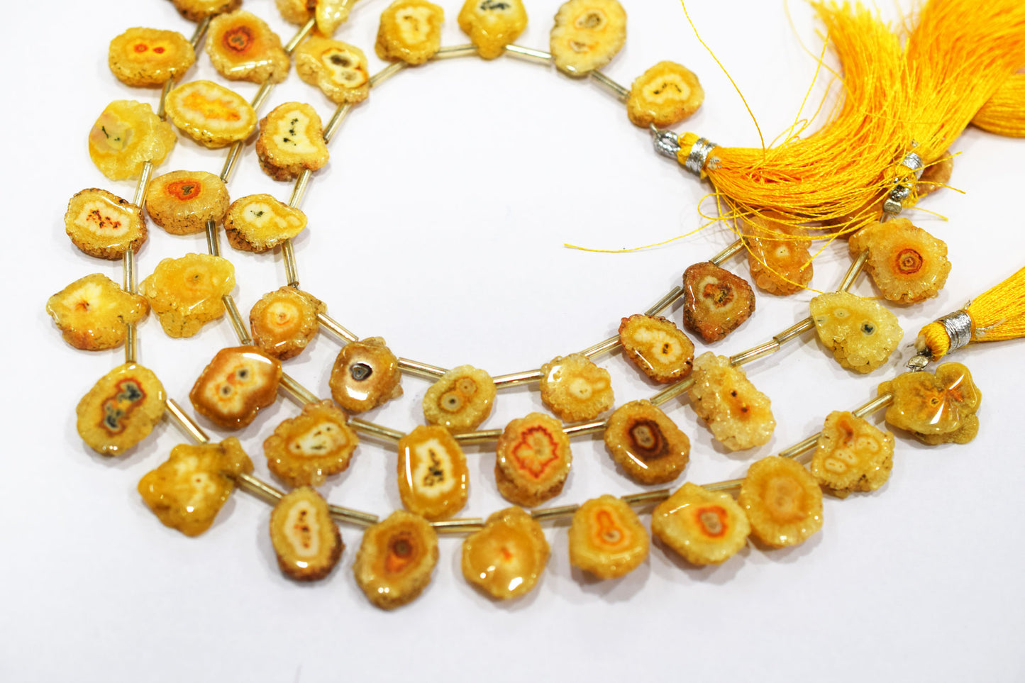 Yellow Color Druzy Nuggets Shape Briolettes , Sold By Strand , 10x14 - 12x14 mm , 8" , 20639