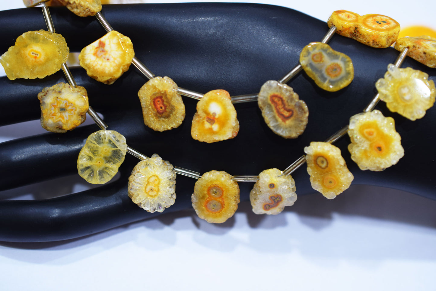 Yellow Color Druzy Nuggets Shape Briolettes , Sold By Strand , 10x15 - 16x20 mm , 8" , 20640