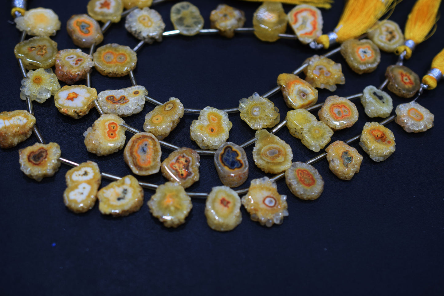 Yellow Color Druzy Nuggets Shape Briolettes , Sold By Strand , 10x15 - 16x20 mm , 8" , 20640