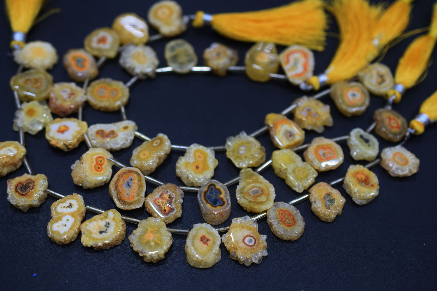 Yellow Color Druzy Nuggets Shape Briolettes , Sold By Strand , 10x15 - 16x20 mm , 8" , 20640