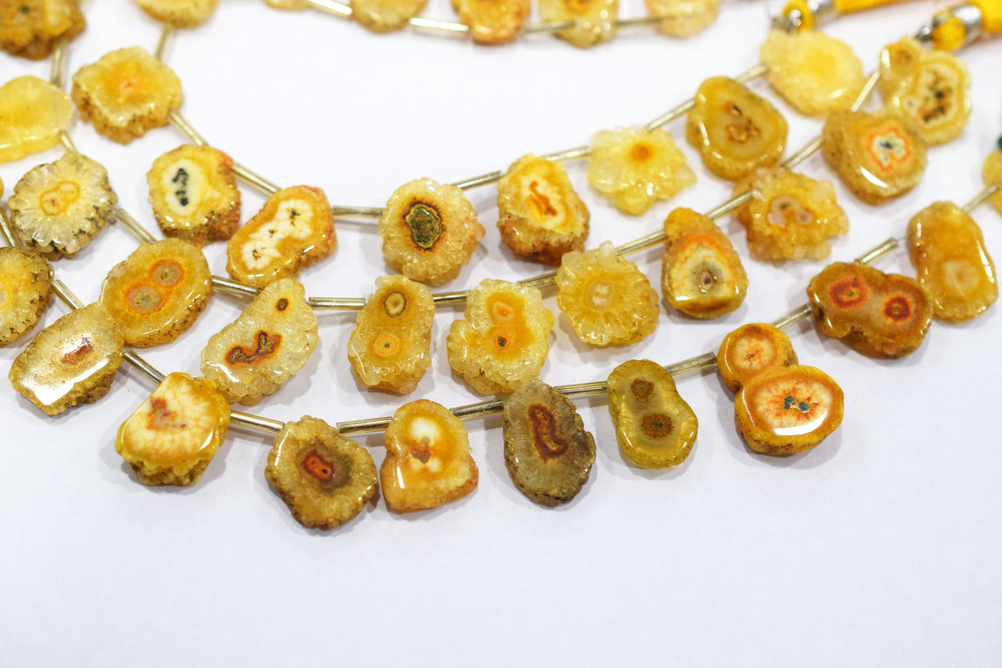 Yellow Color Druzy Nuggets Shape Briolettes , Sold By Strand , 10x15 - 16x20 mm , 8" ,  20640