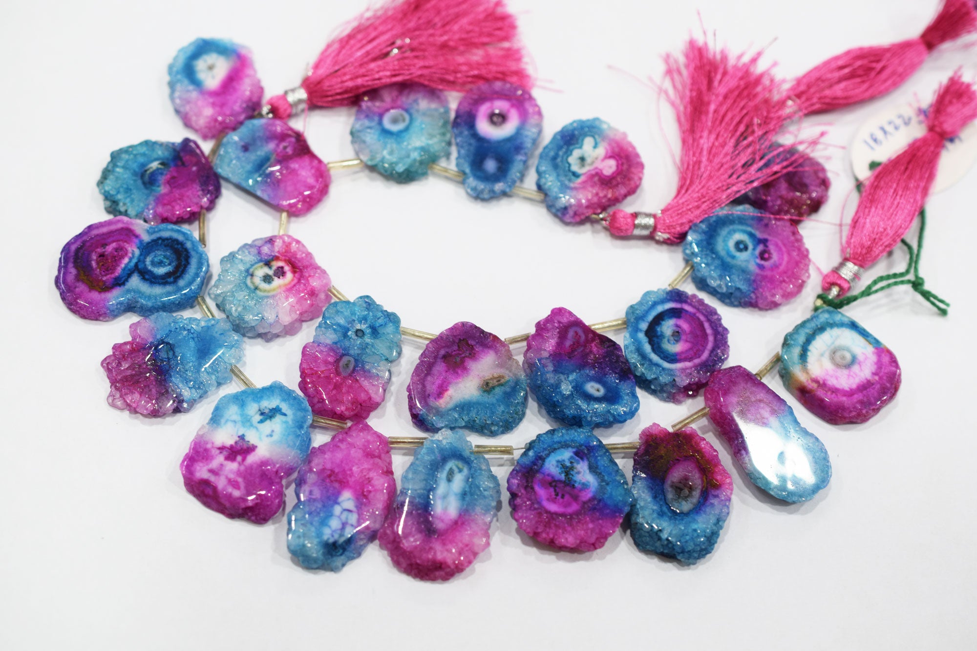 Multi Color Druzy Nuggets Shape Briolettes , Sold By Strand , 18x22 - 20x30 mm , 8" ,  20643