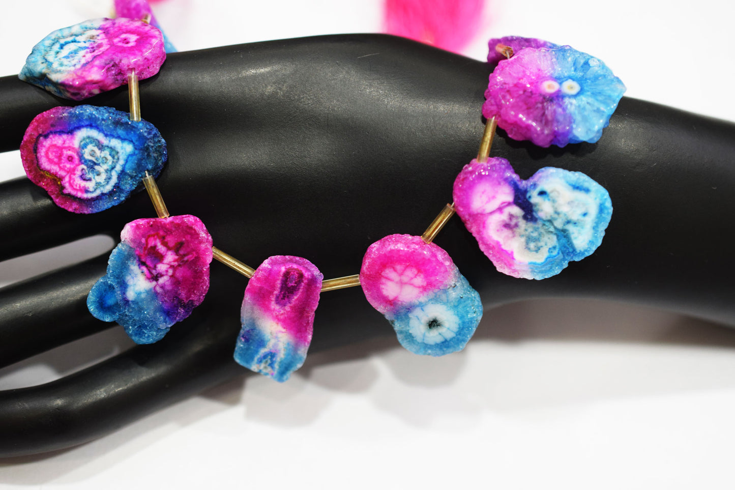 Multi Color Druzy Nuggets Shape Briolettes , Sold By Strand , 13x23 - 17x24 mm , 8" , 20644