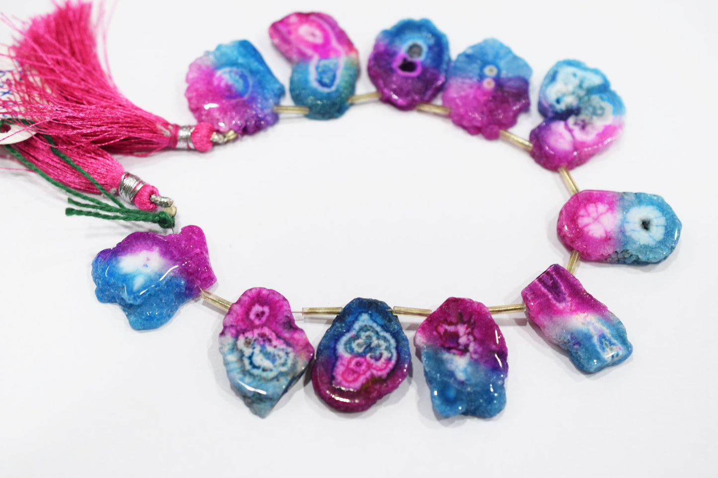 Multi Color Druzy Nuggets Shape Briolettes , Sold By Strand , 13x23 - 17x24 mm , 8" , 20644