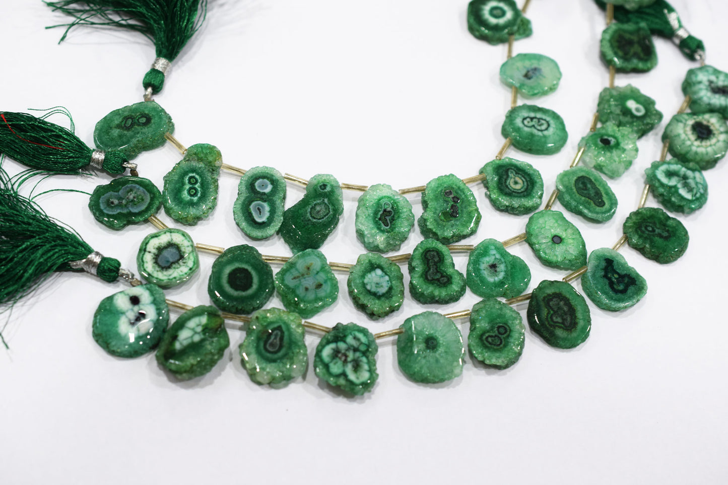 Green Color Druzy Nuggets Shape Briolettes , Sold By Strand , 15x18 - 18x21 mm , 8" , 20645