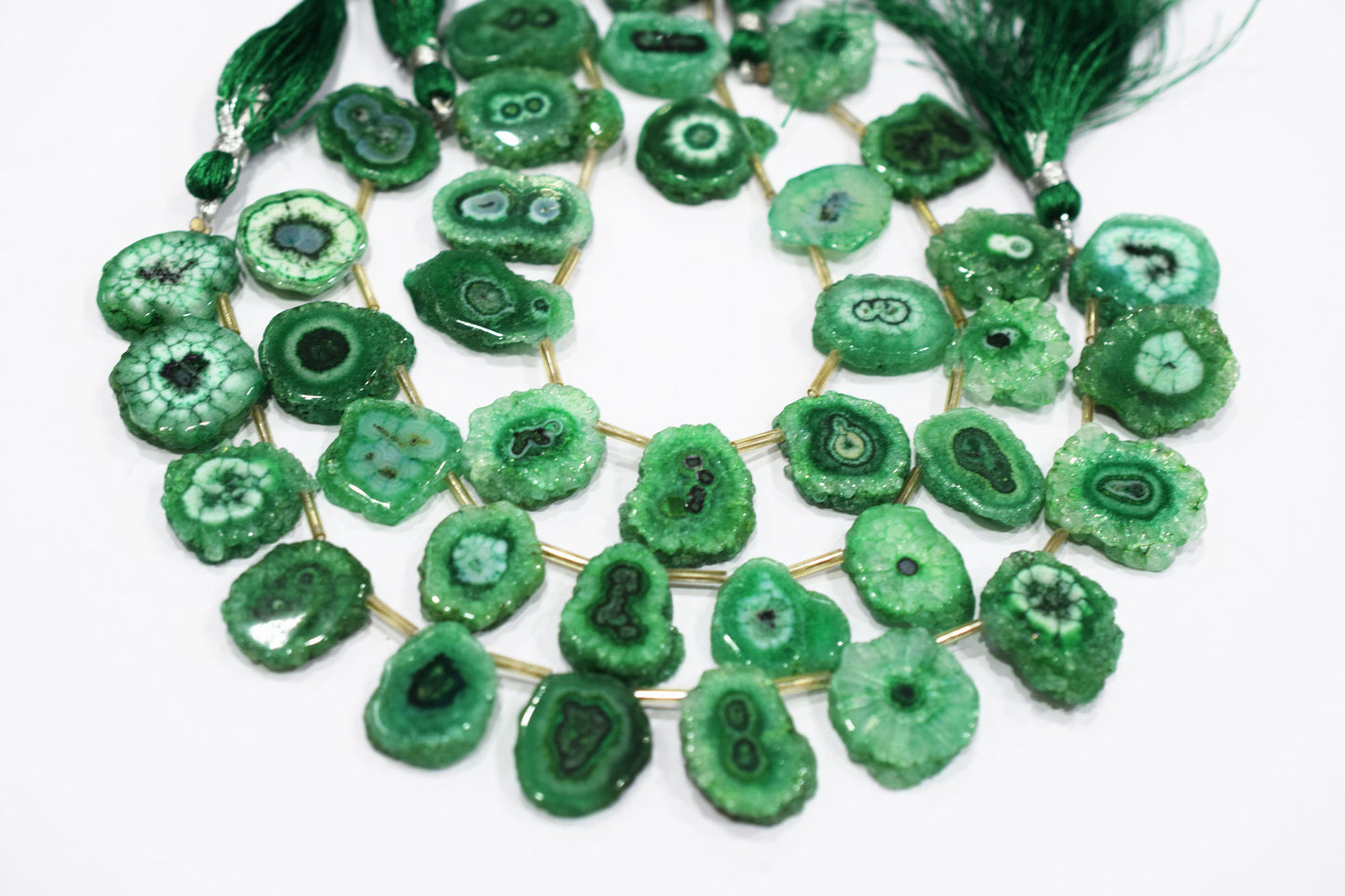 Green Color Druzy Nuggets Shape Briolettes , Sold By Strand , 15x18 - 18x21 mm , 8" , 20645