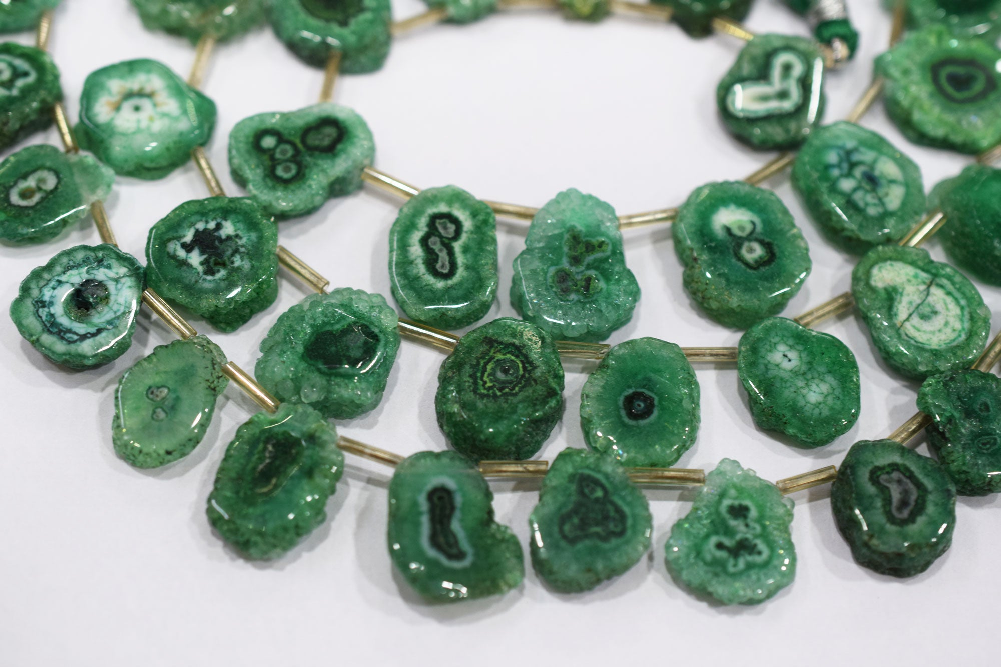 Green Color Druzy Nuggets Shape Briolettes , Sold By Strand , 13x15 - 16x18 mm , 8" ,  20646