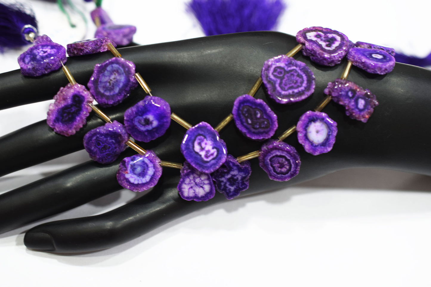 Purple Color Druzy Nuggets Shape Briolettes , Sold By Strand , 12x16 - 14x20 mm , 8" , 20647
