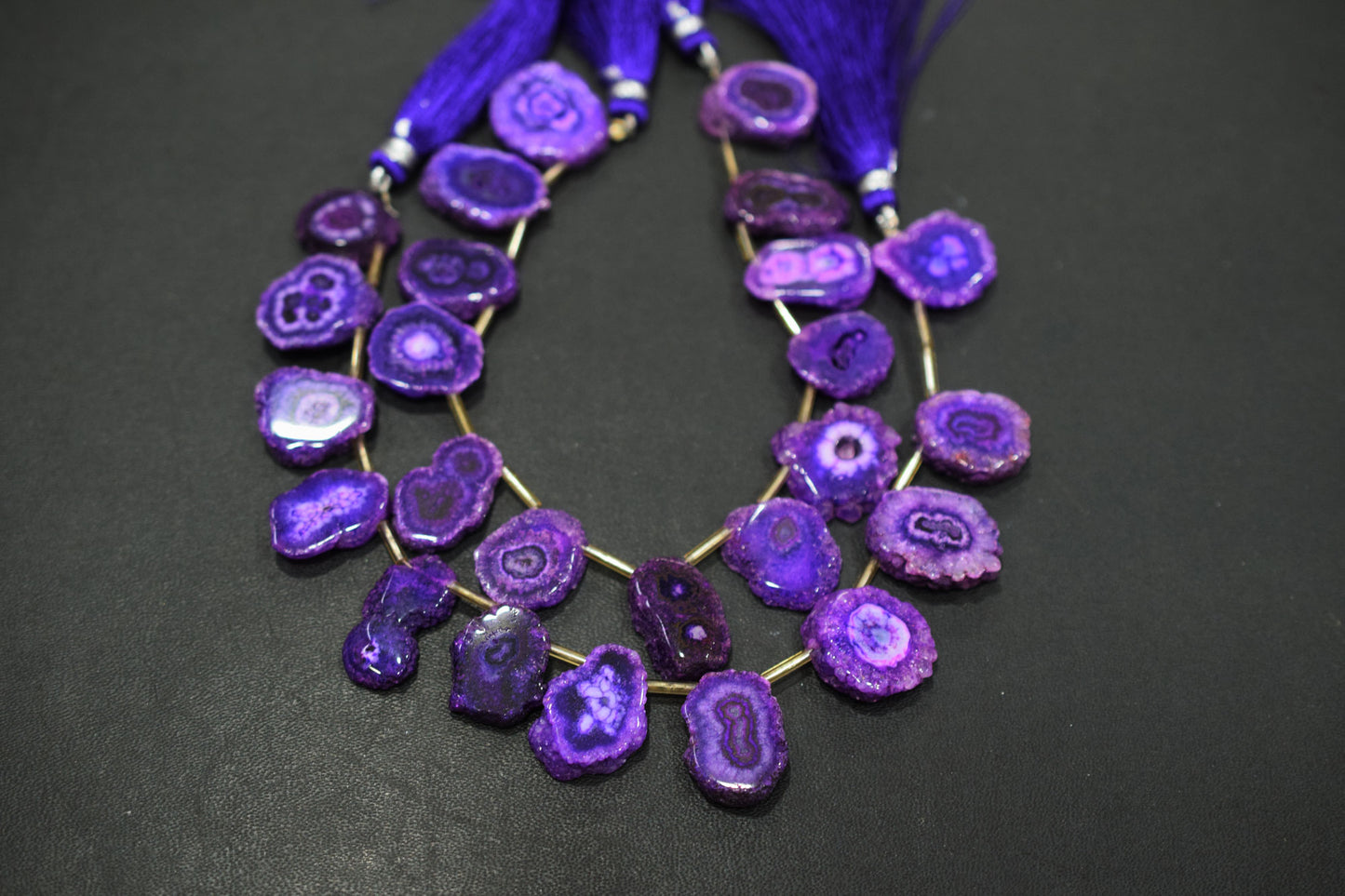 Purple Color Druzy Nuggets Shape Briolettes , Sold By Strand , 12x17 - 19x21 mm , 8" , 20648