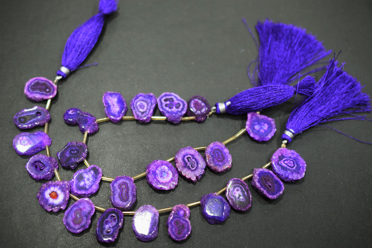 Purple Color Druzy Nuggets Shape Briolettes , Sold By Strand , 12x17 - 19x21 mm , 8" , 20648