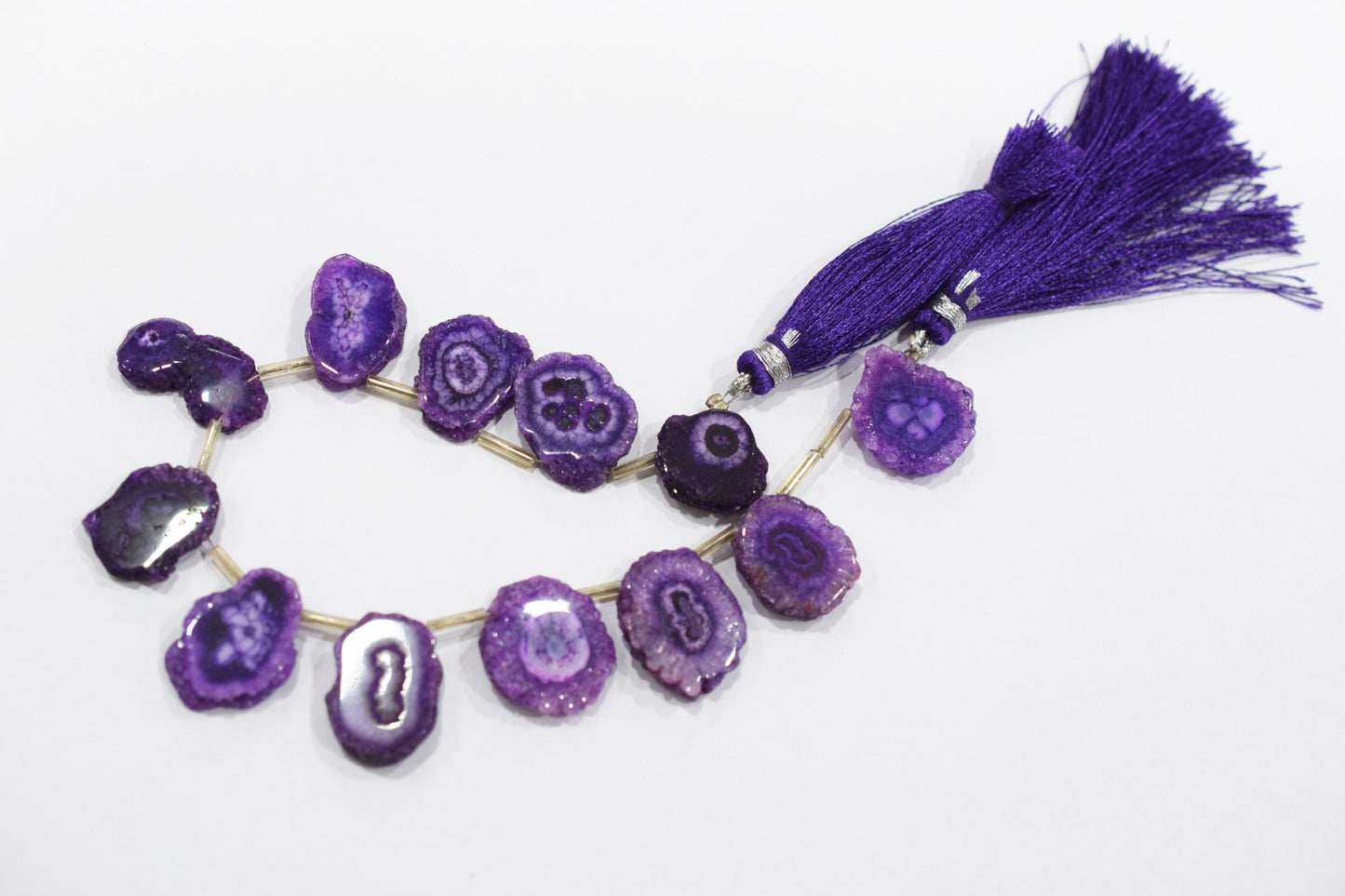 Purple Color Druzy Nuggets Shape Briolettes , Sold By Strand , 12x17 - 19x21 mm , 8" , 20648