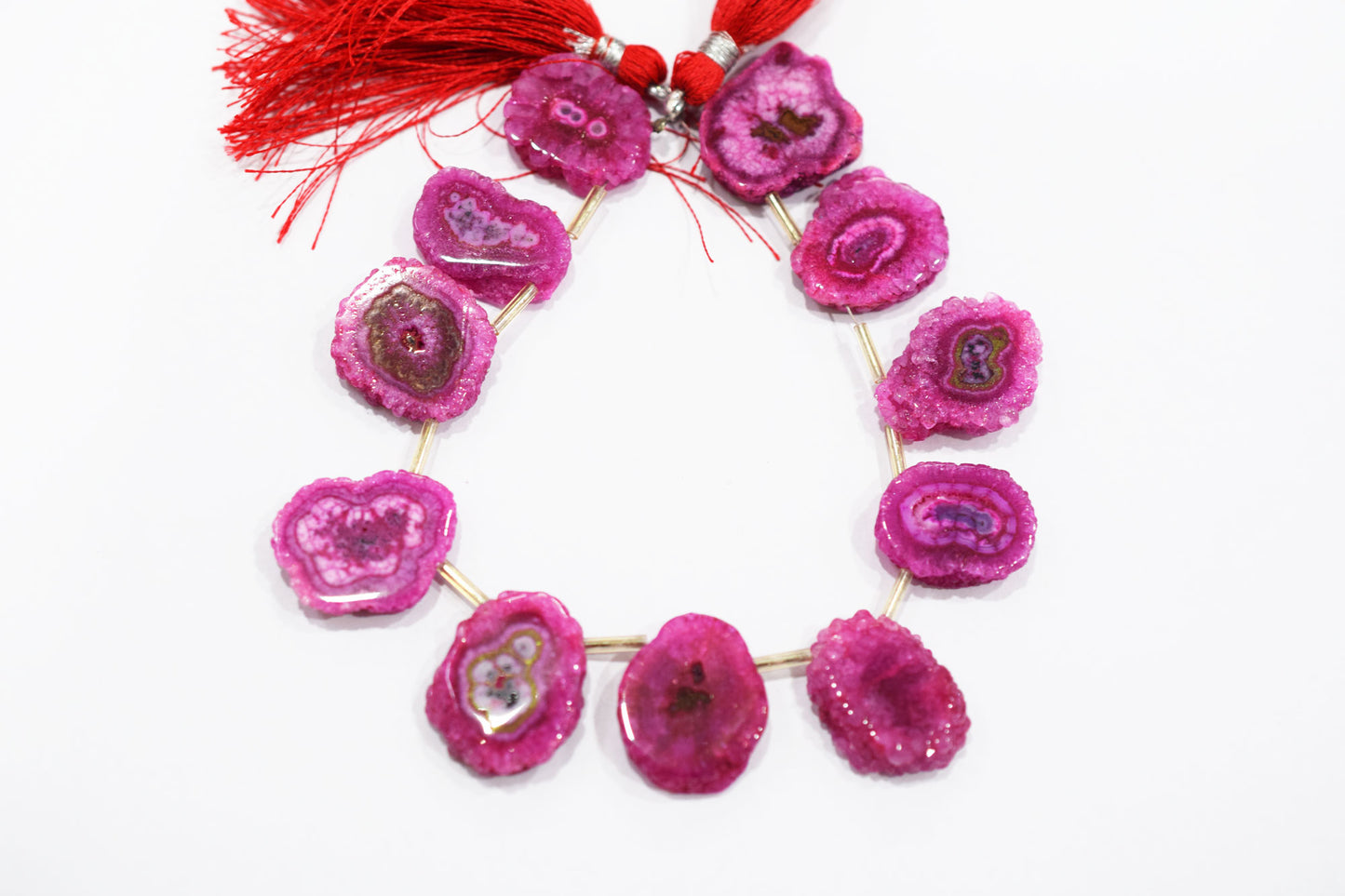 Pink Color Druzy Nuggets Shape Briolettes , Sold By Strand , 16x21 - 19x22 mm , 8" , 20651