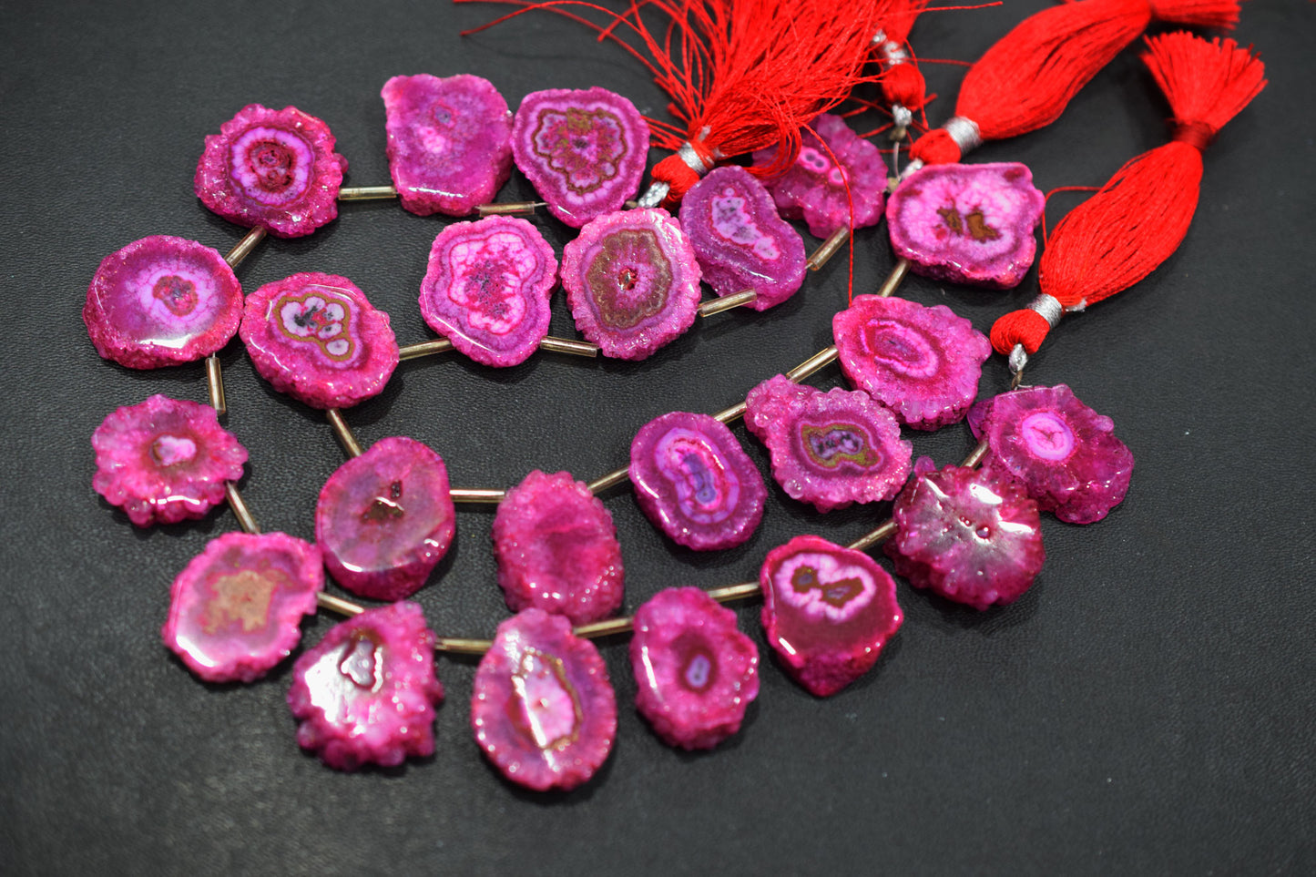 Pink Color Druzy Nuggets Shape Briolettes , Sold By Strand , 16x21 - 19x22 mm , 8" ,  20651