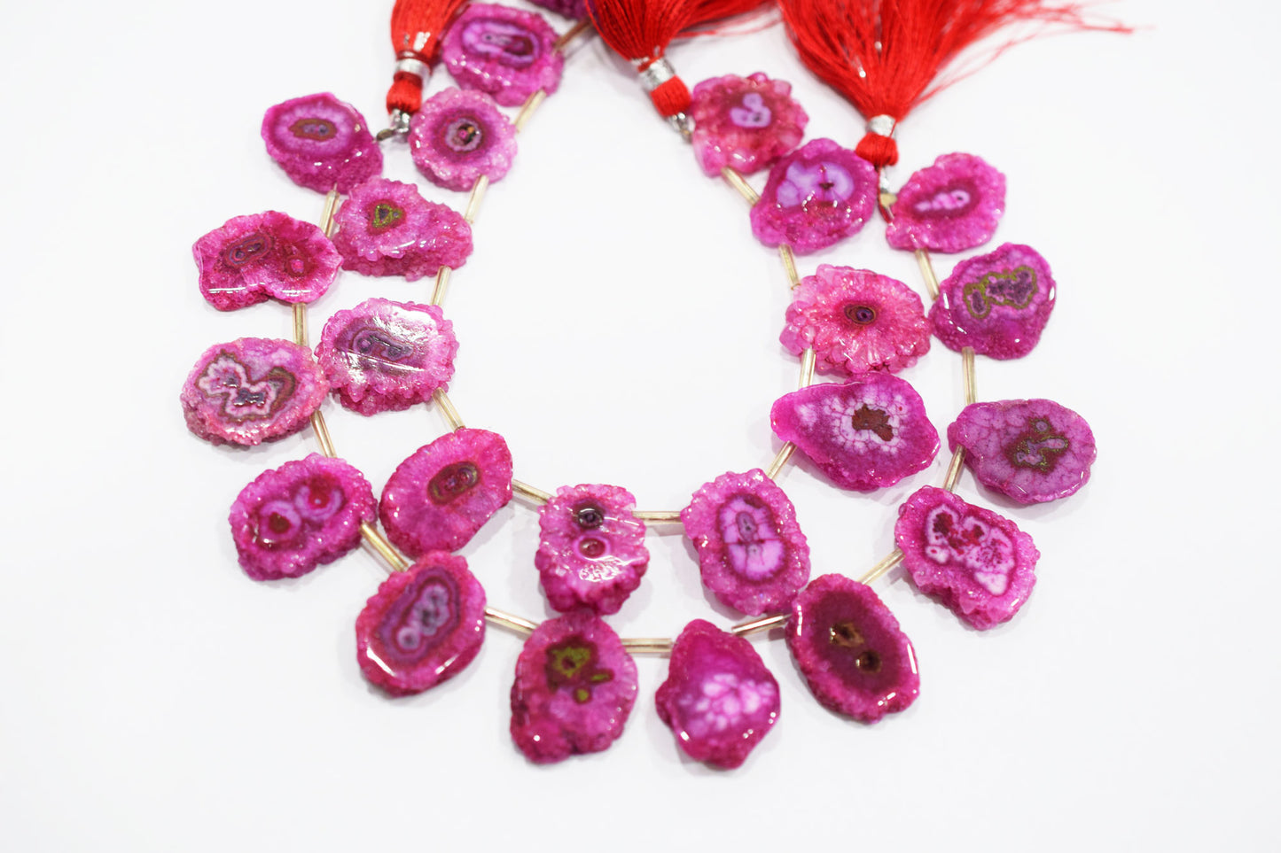 Pink Color Druzy Nuggets Shape Briolettes , Sold By Strand , 14x20 - 19x23 mm , 8" , 20652