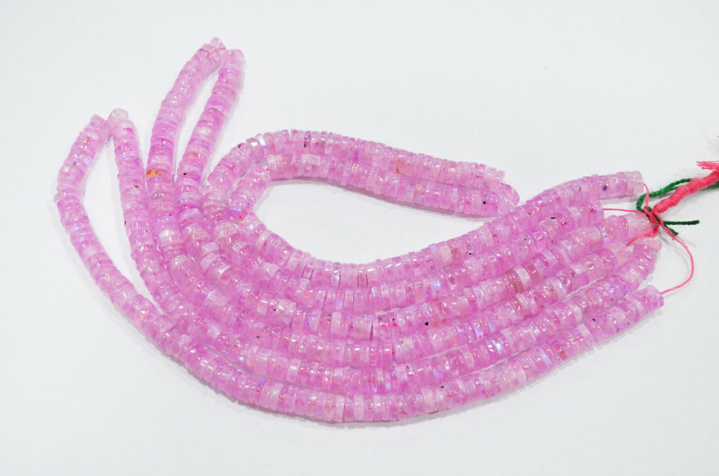 Rainbow Moonstone Mystic Pink Color Coated Tyre Shape Beads , Sold By Strand , 7 - 7.50 mm , 16", 20653