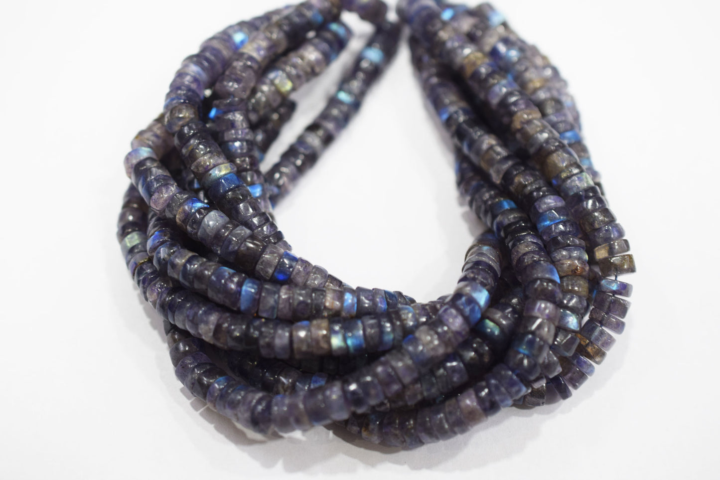 Natural Labradorite Purple Heishi Tyre Shape Beads , Sold By Strand , 6.50 mm , 16" , 20660