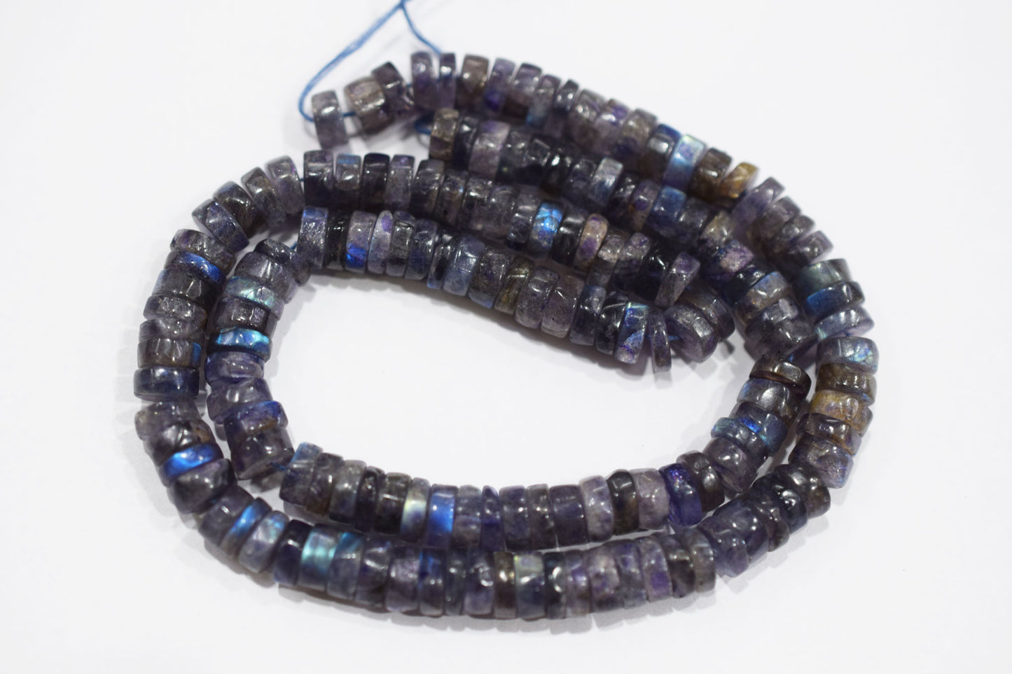 Natural Labradorite Purple Heishi Tyre Shape Beads , Sold By Strand , 7 mm , 16" , 20661