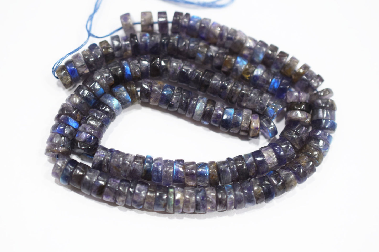 Natural Labradorite Purple Heishi Tyre Shape Beads , Sold By Strand , 7 mm , 16" , 20661