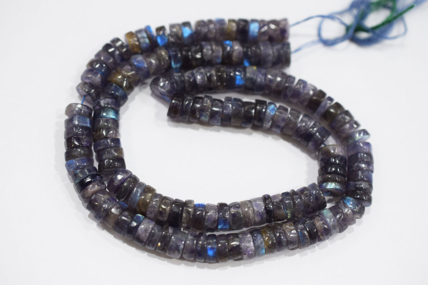 Natural Labradorite Purple Heishi Tyre Shape Beads , Sold By Strand , 7 - 7.50 mm , 16" , 20664