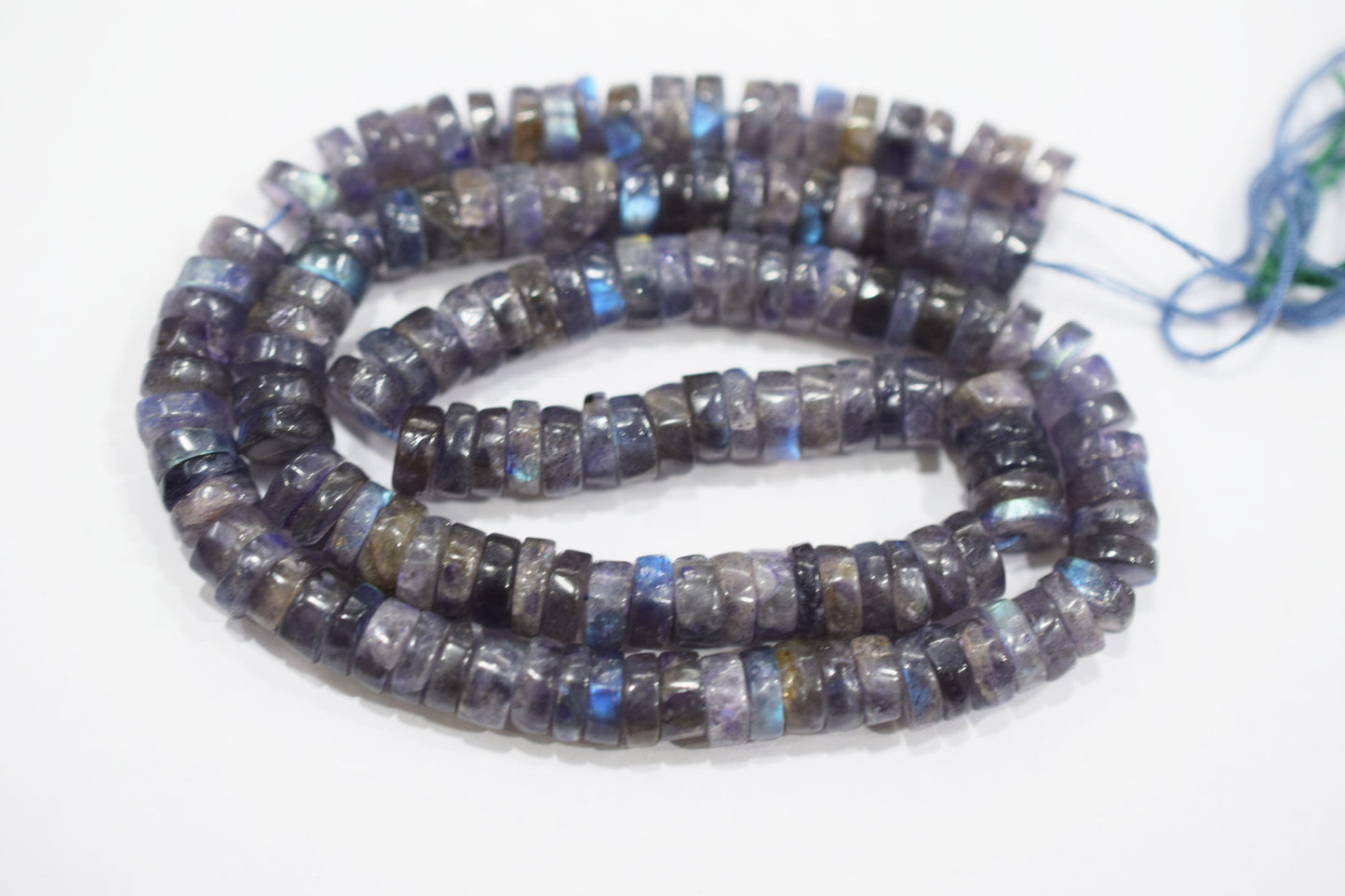 Natural Labradorite Purple Heishi Tyre Shape Beads , Sold By Strand , 7 - 7.50 mm , 16" , 20664