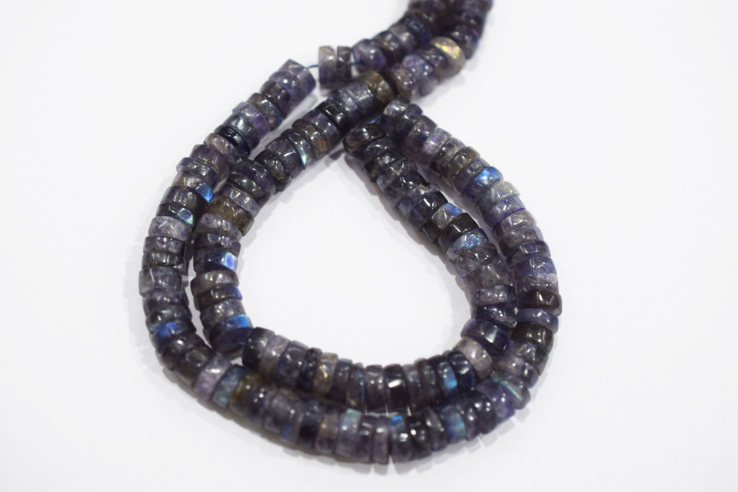 Natural Labradorite Purple Heishi Tyre Shape Beads , Sold By Strand , 7 - 7.50 mm , 16" , 20664