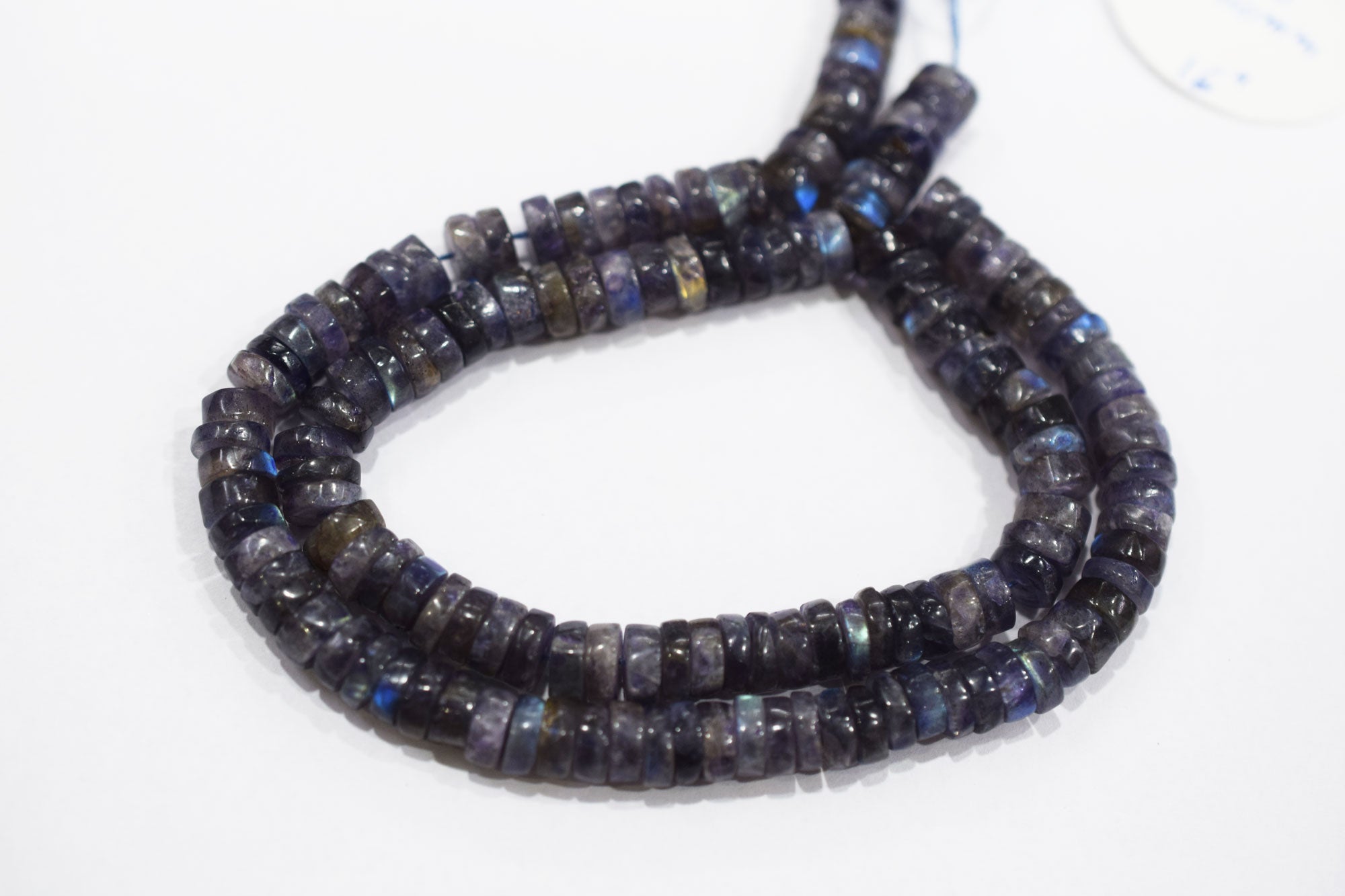 Natural Labradorite Purple Heishi Tyre Shape Beads , Sold By Strand , 7 - 7.50 mm , 16" ,  20664