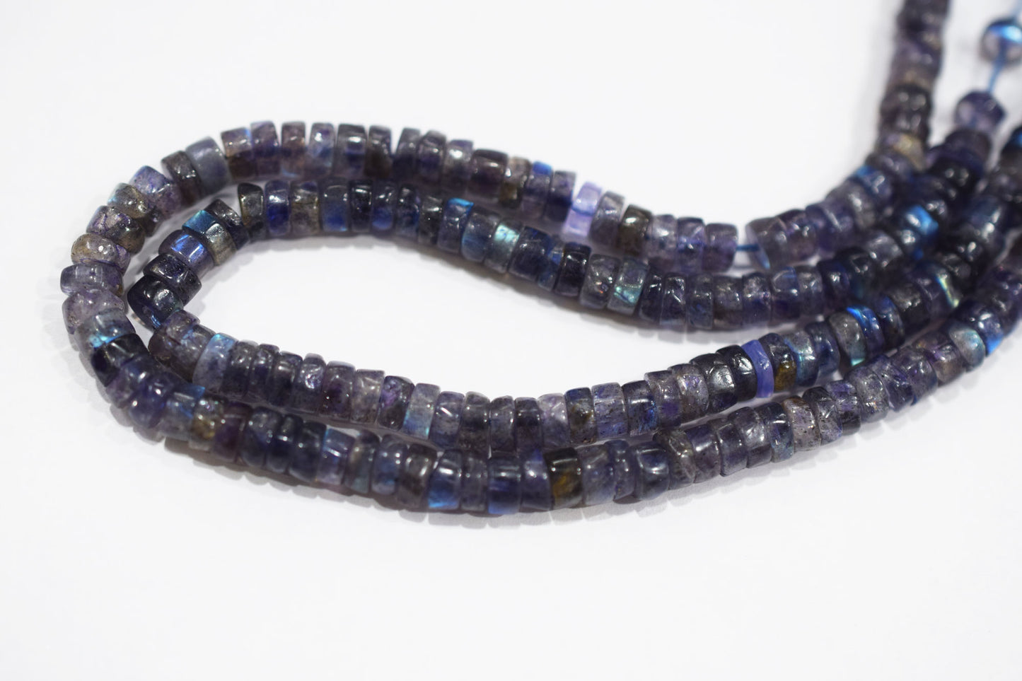 Natural Labradorite Purple Heishi Tyre Shape Beads , Sold By Strand , 5 - 5.50 mm , 16" , 20665