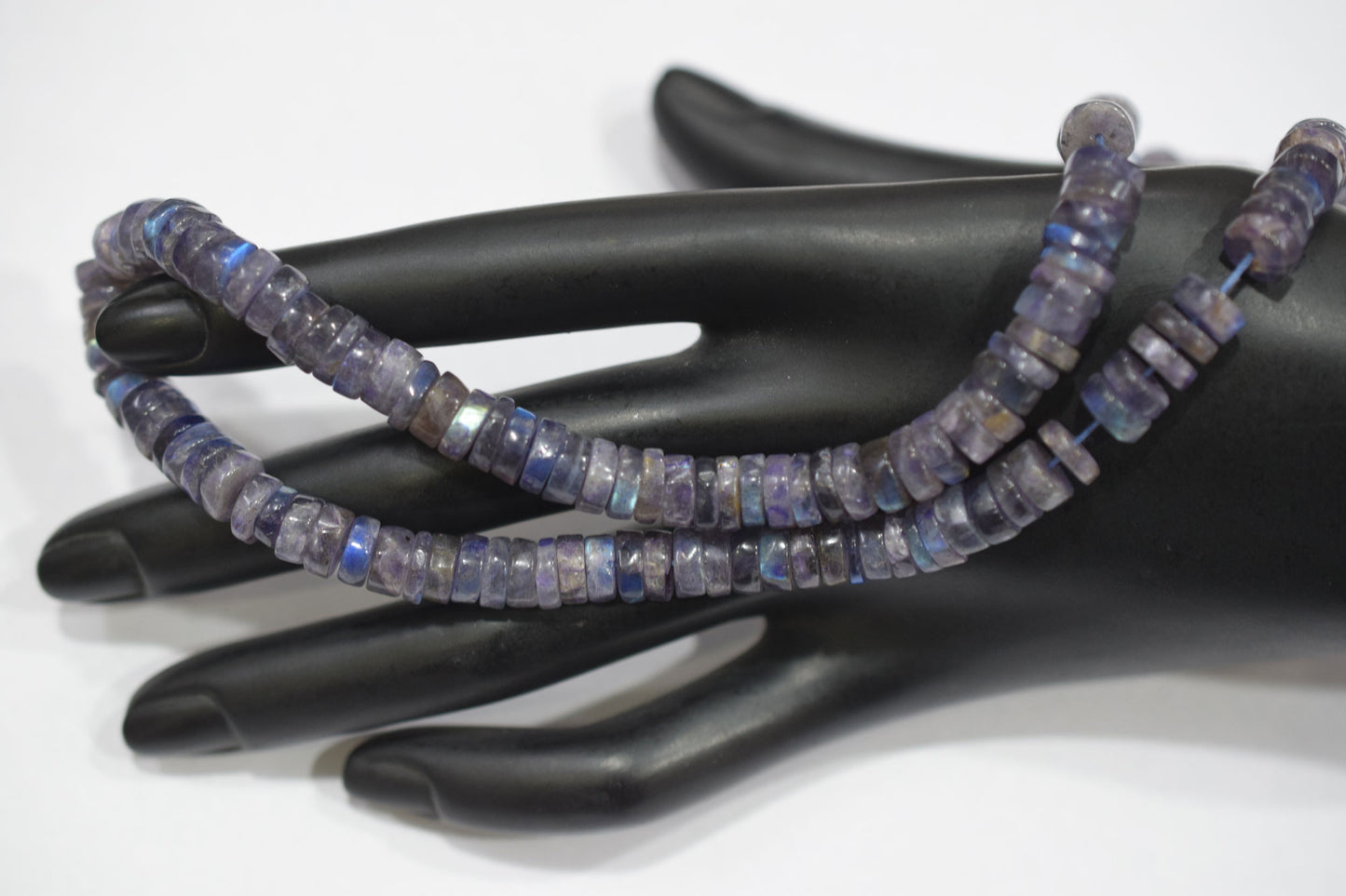 Natural Labradorite Purple Heishi Tyre Shape Beads , Sold By Strand , 7.50 - 8 mm , 16" , 20668