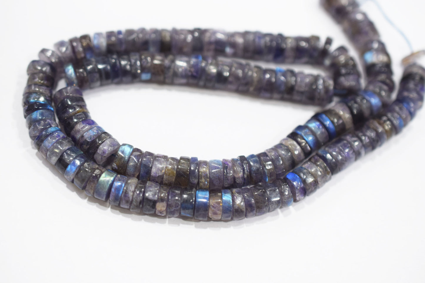 Natural Labradorite Purple Heishi Tyre Shape Beads , Sold By Strand , 7.50 - 8 mm , 16" , 20668