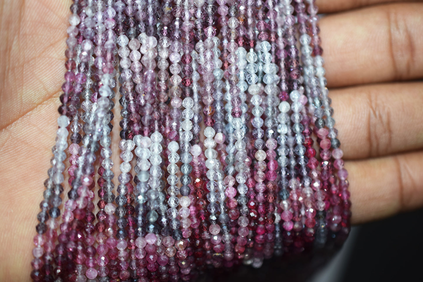 Multi Spinel Faceted Round Shape Beads , Sold By Strand , 13 Inches , 2.75 mm , 30422