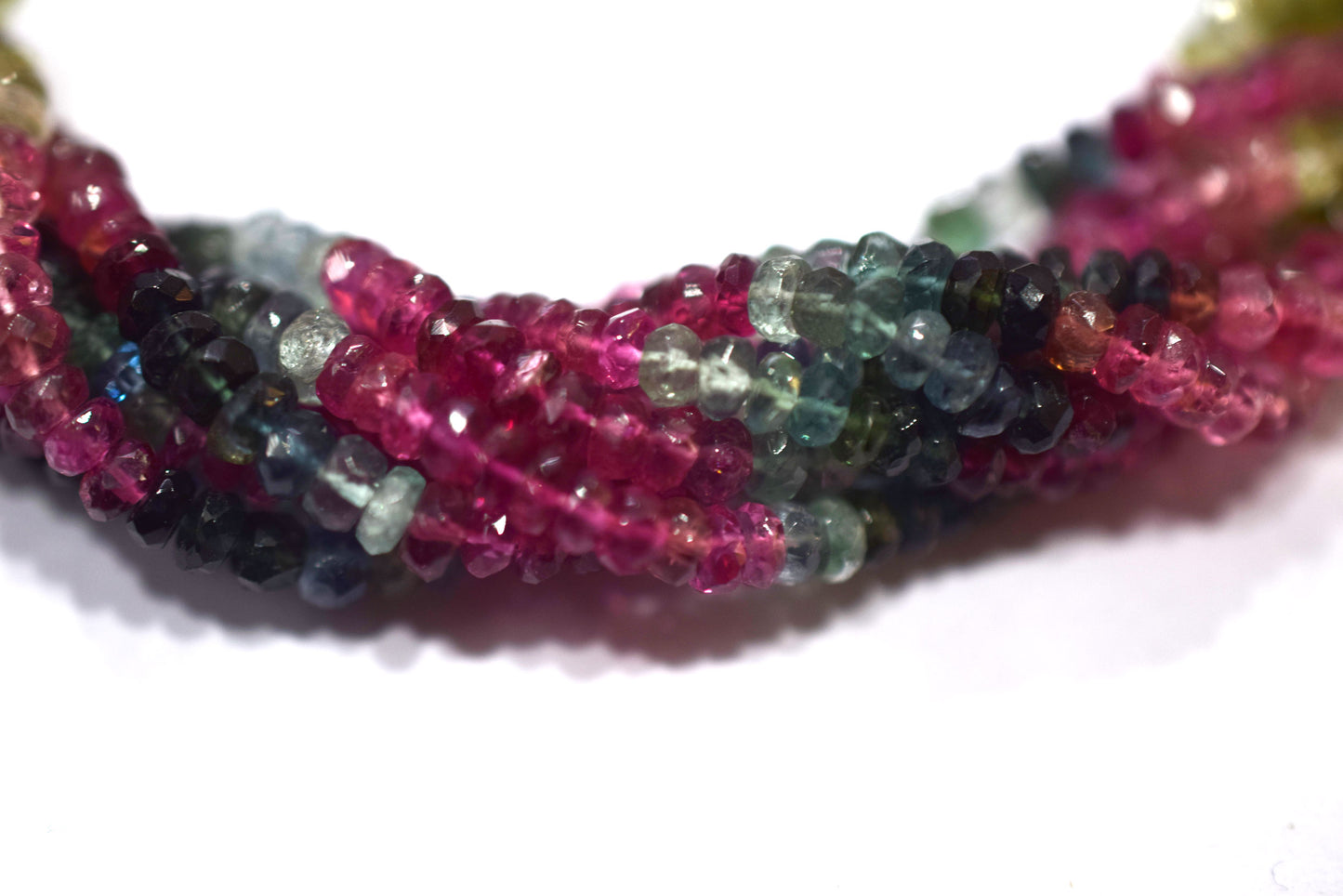 Multi Tourmaline Rondelle Shape Beads , Multi Tourmaline Faceted Rondelle Shape Beads , Sold By Strand , 14 Inches , 3 - 3.50 mm , 30428