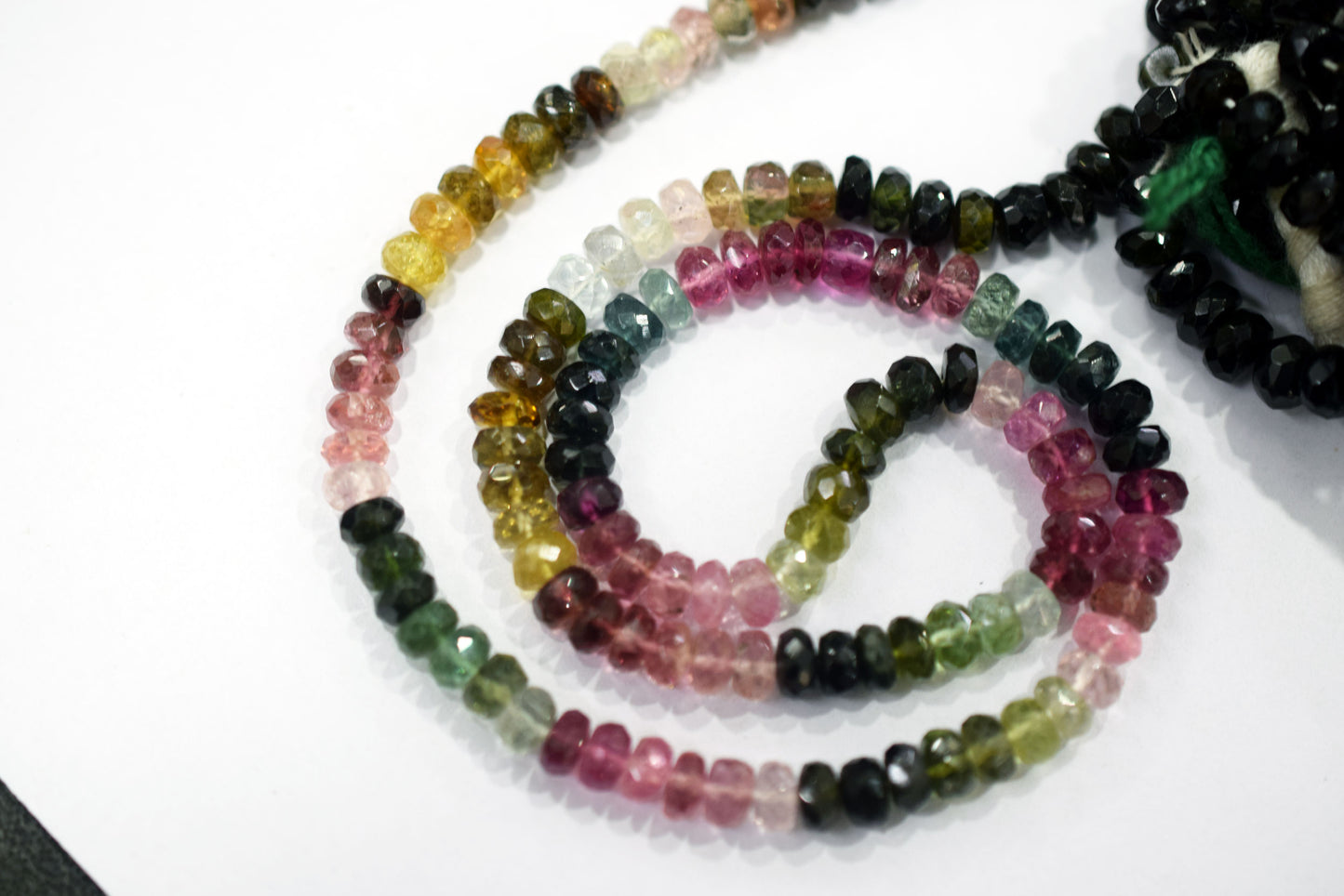 Natural Multi Tourmaline Faceted Rondelle Shape Beads , Multi Tourmaline Faceted Beads , Sold By Strand , 14 Inches , 4.50 mm , 30434