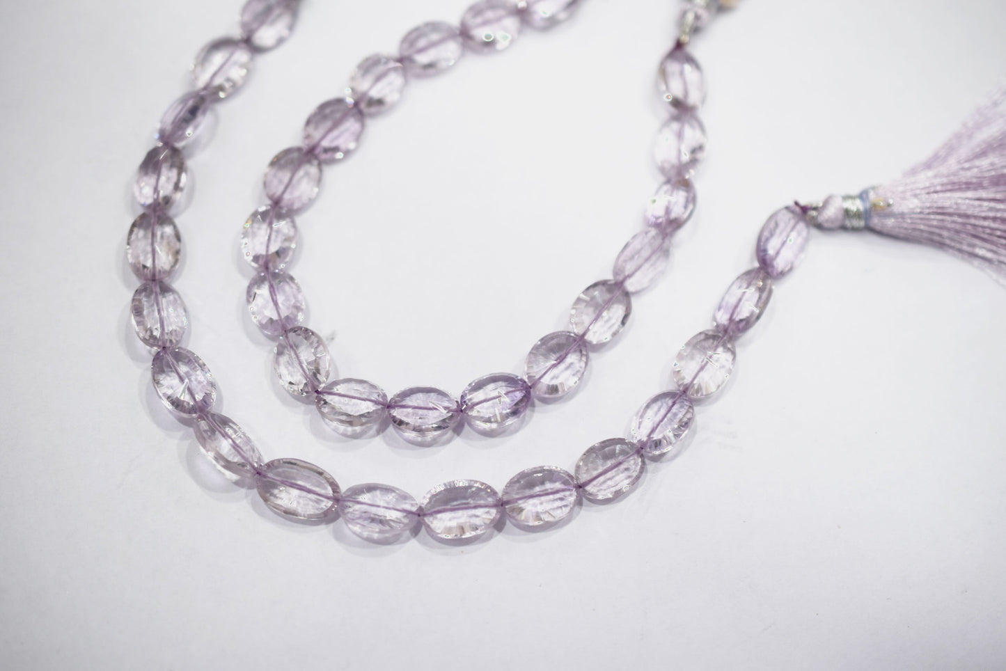 Pink Amethyst Concave Cut Oval Shape Beads , Sold By Strand , 8 Inches , 9x11.50 - 9x13 mm , 30439