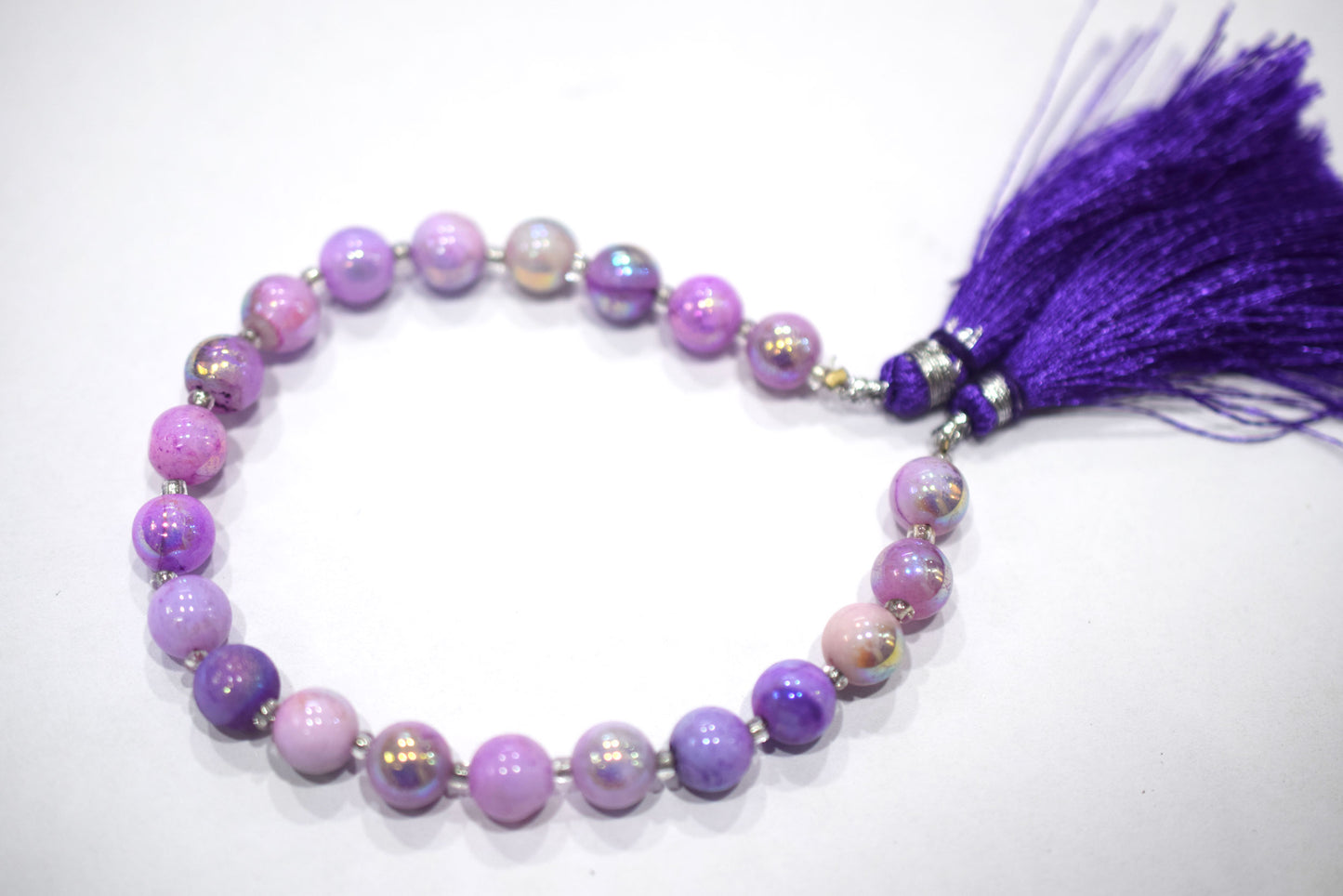 Purple Opal Metallic AB Coated Smooth Round Shape Beads , Sold By Strand , 7 Inches , 7.25 - 7.5 mm , 30449