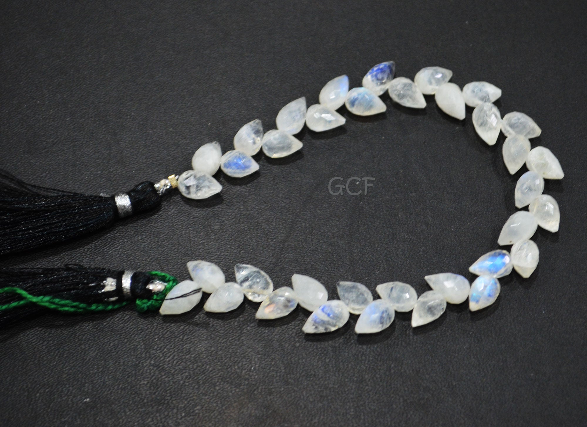 Rainbow Moonstone Diagonal Drill Tear Drops Shape Beads , Rainbow Moonstone Faceted Briolettes , 7.5 Inches , 6x8 - 6x9 mm , 31235