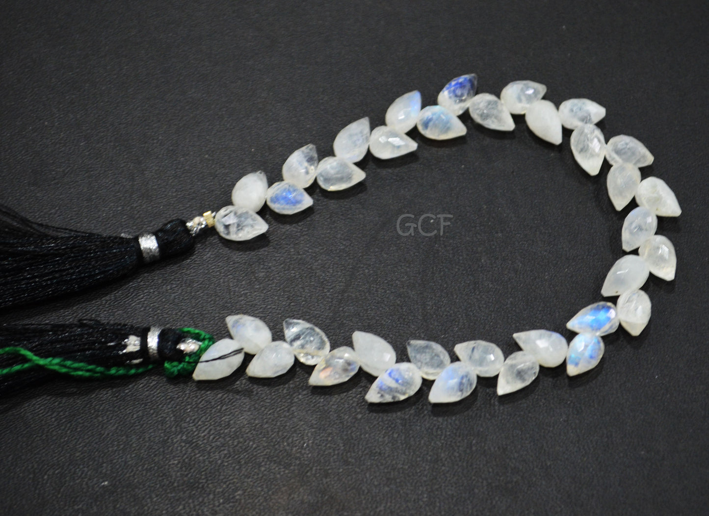 Rainbow Moonstone Diagonal Drill Tear Drops Shape Beads , Rainbow Moonstone Faceted Briolettes , 7.5 Inches , 6x8 - 6x9 mm , 31235