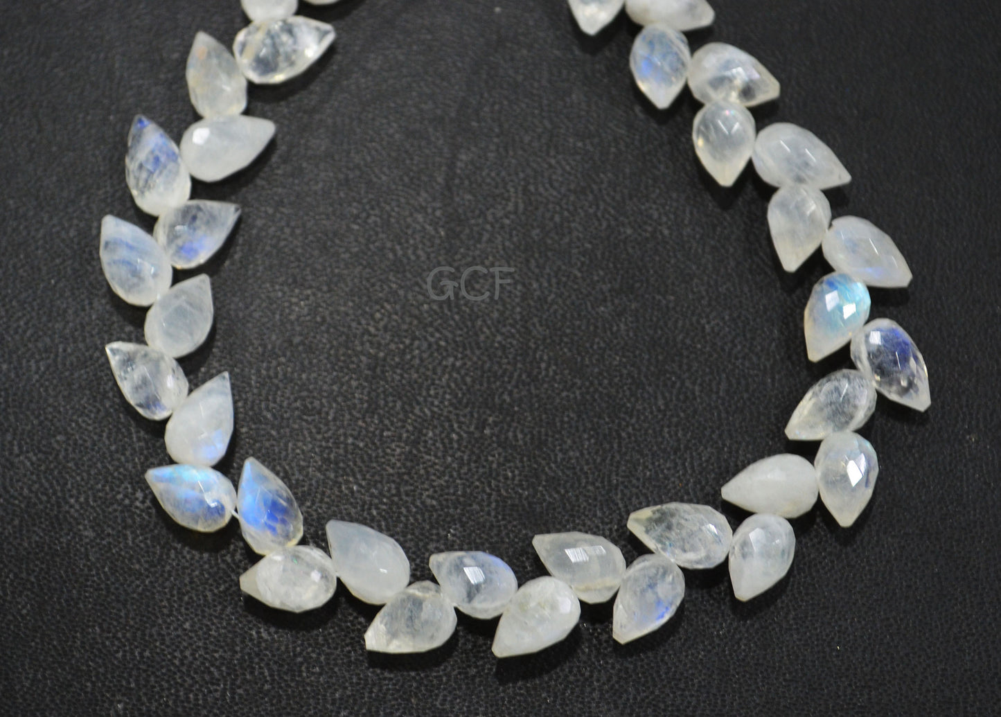 Rainbow Moonstone Diagonal Drill Tear Drops Shape Beads , Rainbow Moonstone Faceted Briolettes , 7.5 Inches , 6x8 - 6x9 mm , 31235