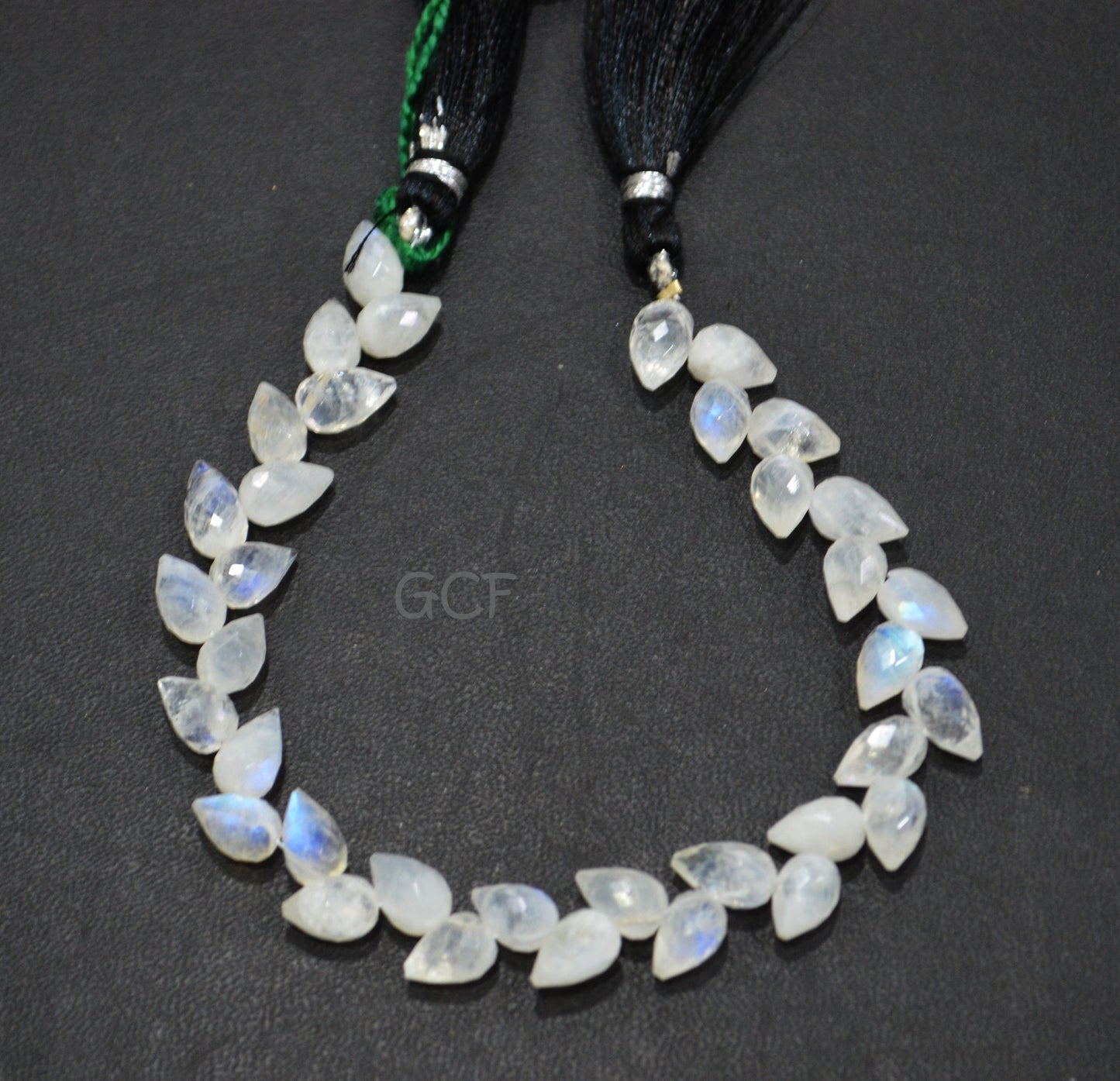 Rainbow Moonstone Diagonal Drill Tear Drops Shape Beads , Rainbow Moonstone Faceted Briolettes , 7.5 Inches , 6x8 - 6x9 mm , 31235